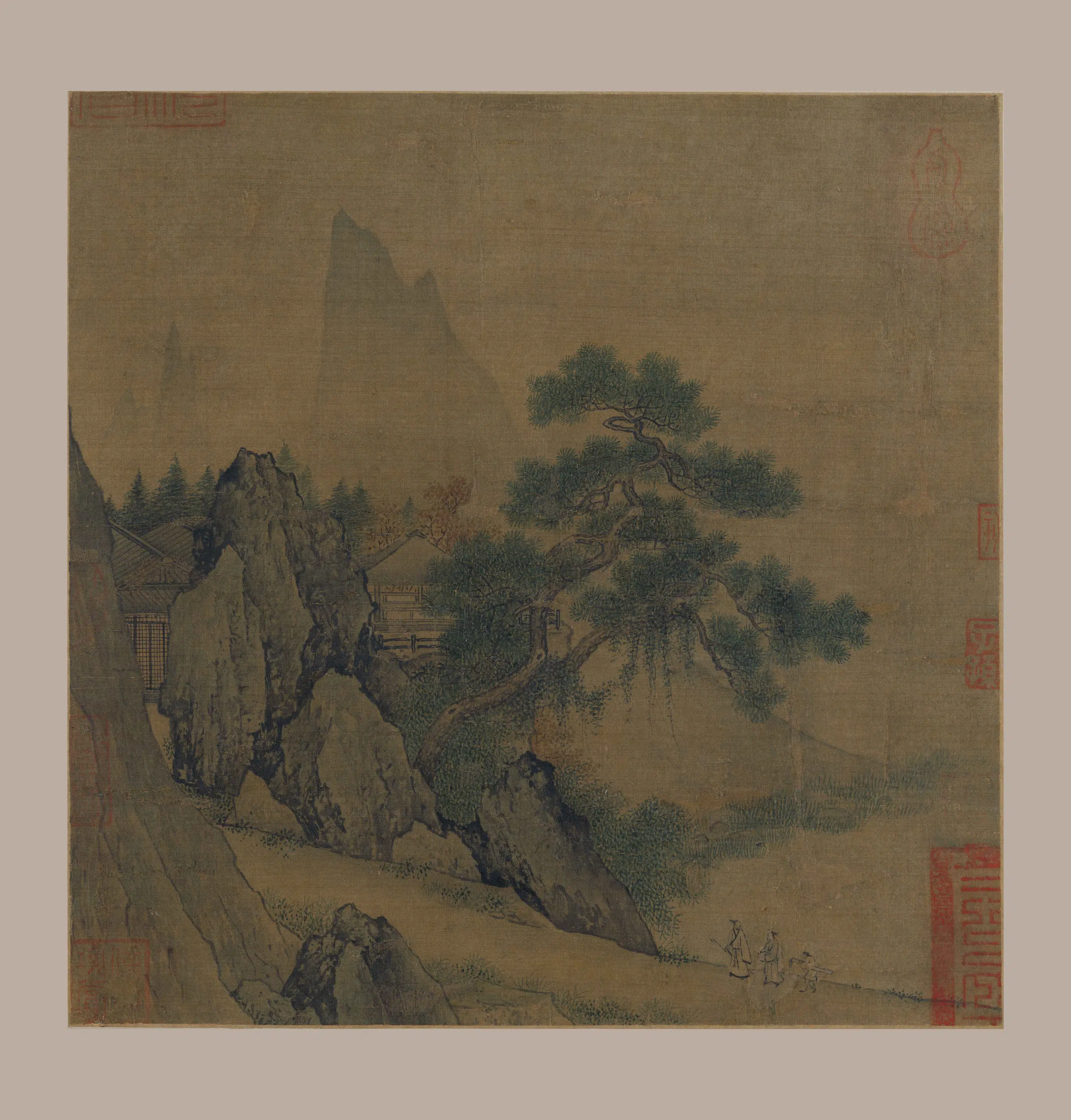 南宋【佚名】《携琴访友图页》