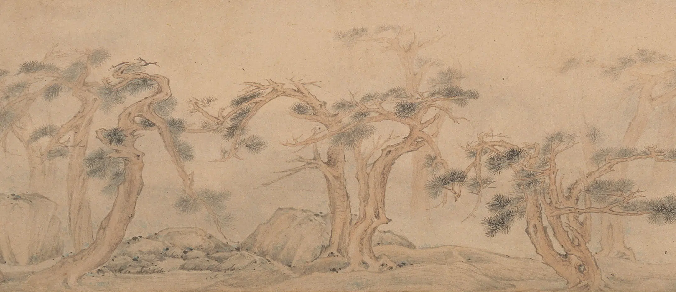 清代【叶欣】《梅花流泉图卷》 第2张