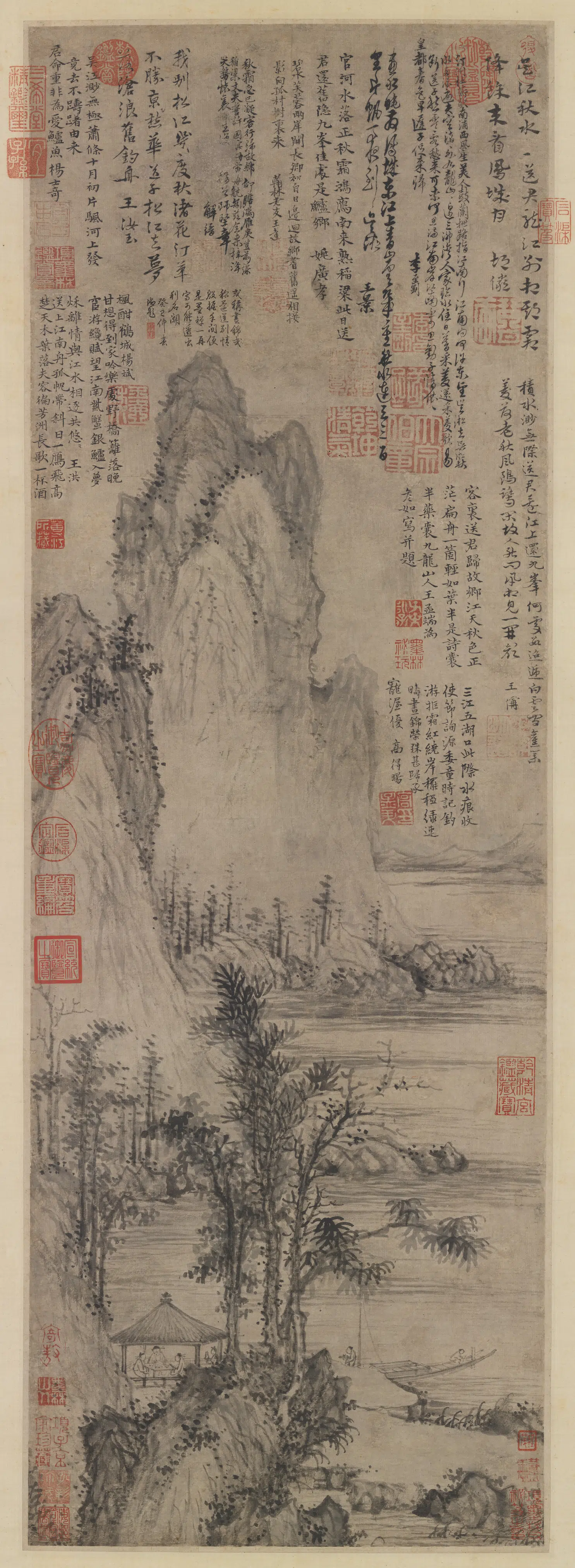 明朝【王绂】《画凤城饯咏图轴》