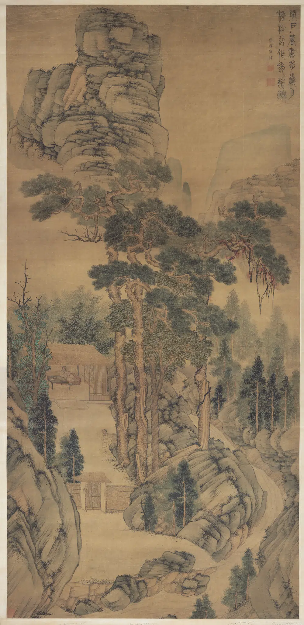 明朝【陈祼（叔祼）】《王维诗意图轴》
