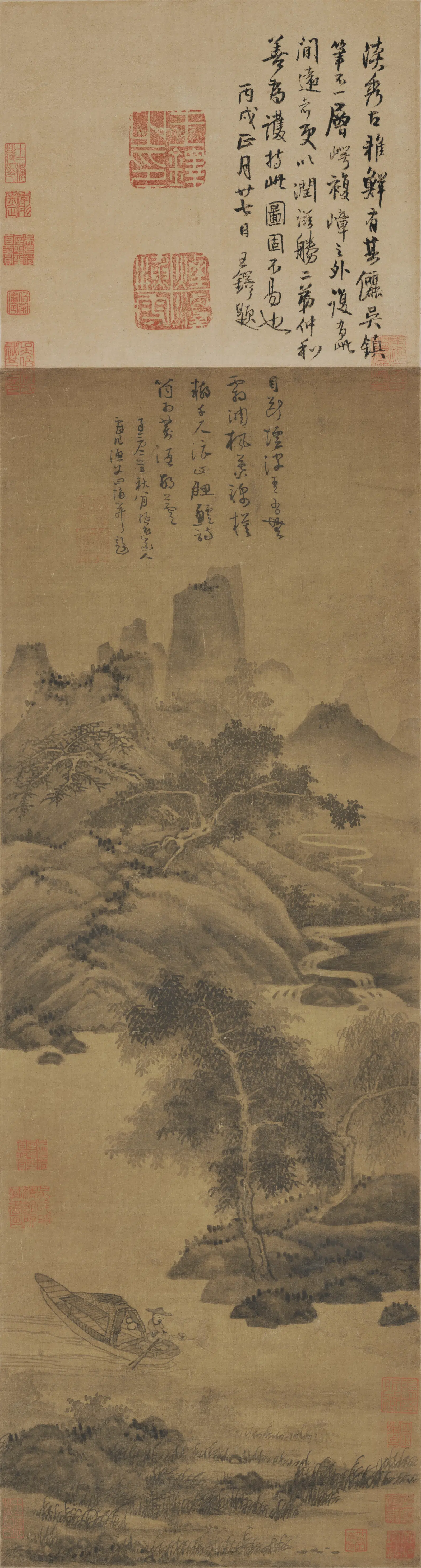 元朝【吴镇】《渔父图轴》