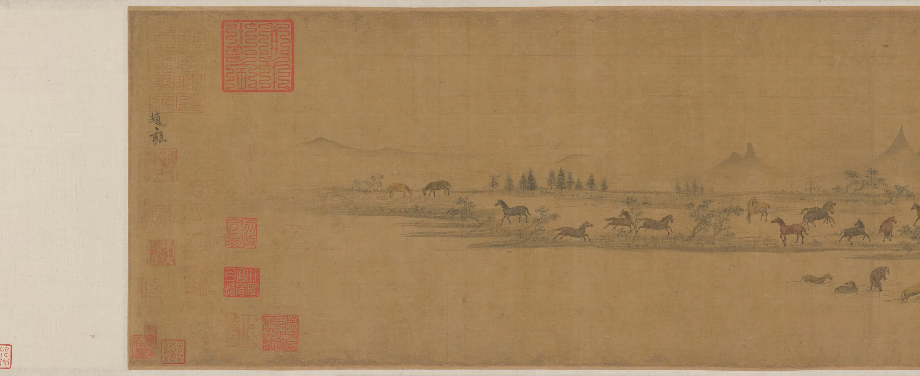 元朝【赵雍】《沙苑牧马图卷》 第10张 元朝【赵雍】《沙苑牧马图卷》 第10张