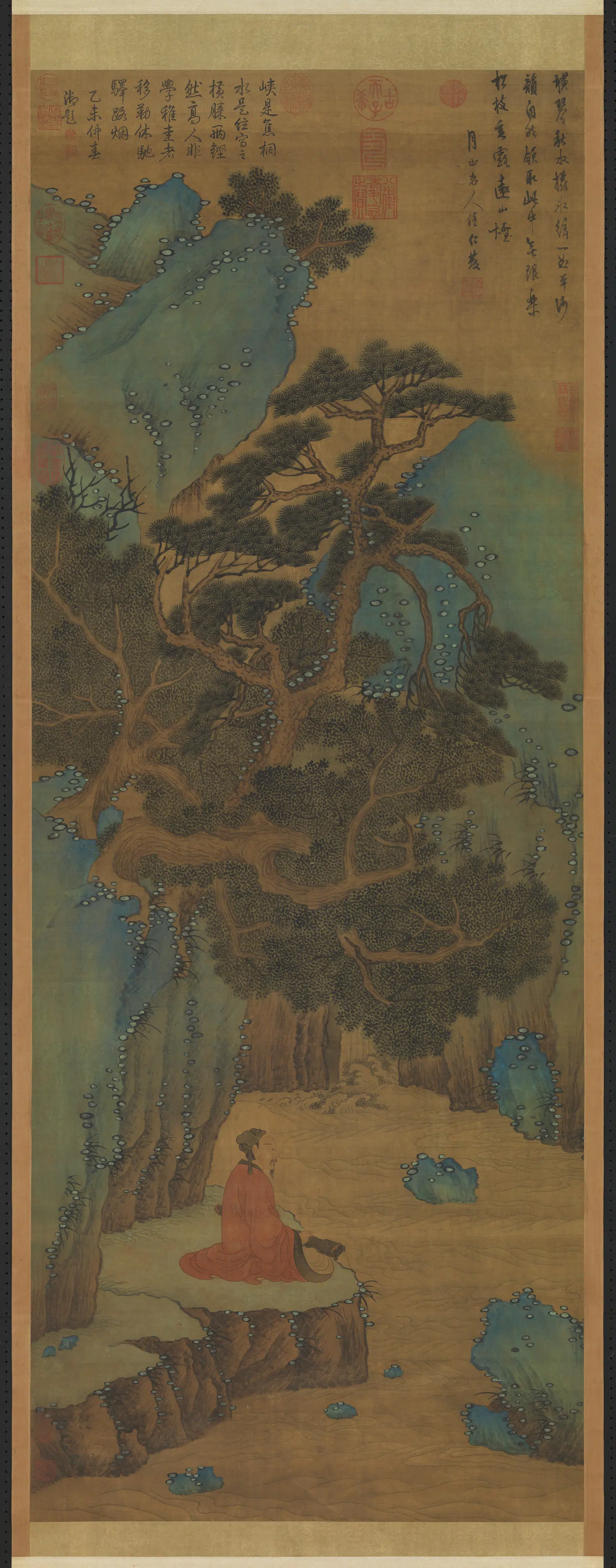 元朝【任仁发】《横琴高士图轴》