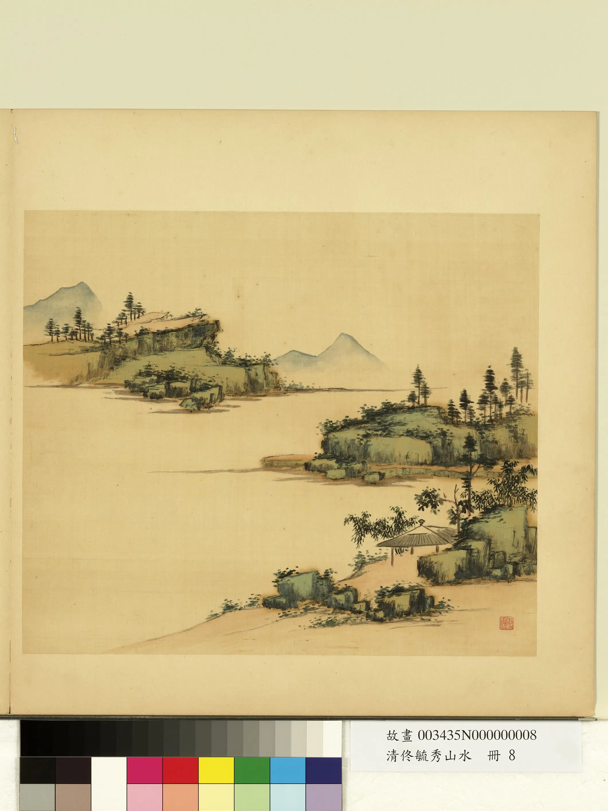 清代【佟毓秀】《山水册-澄江静亭》