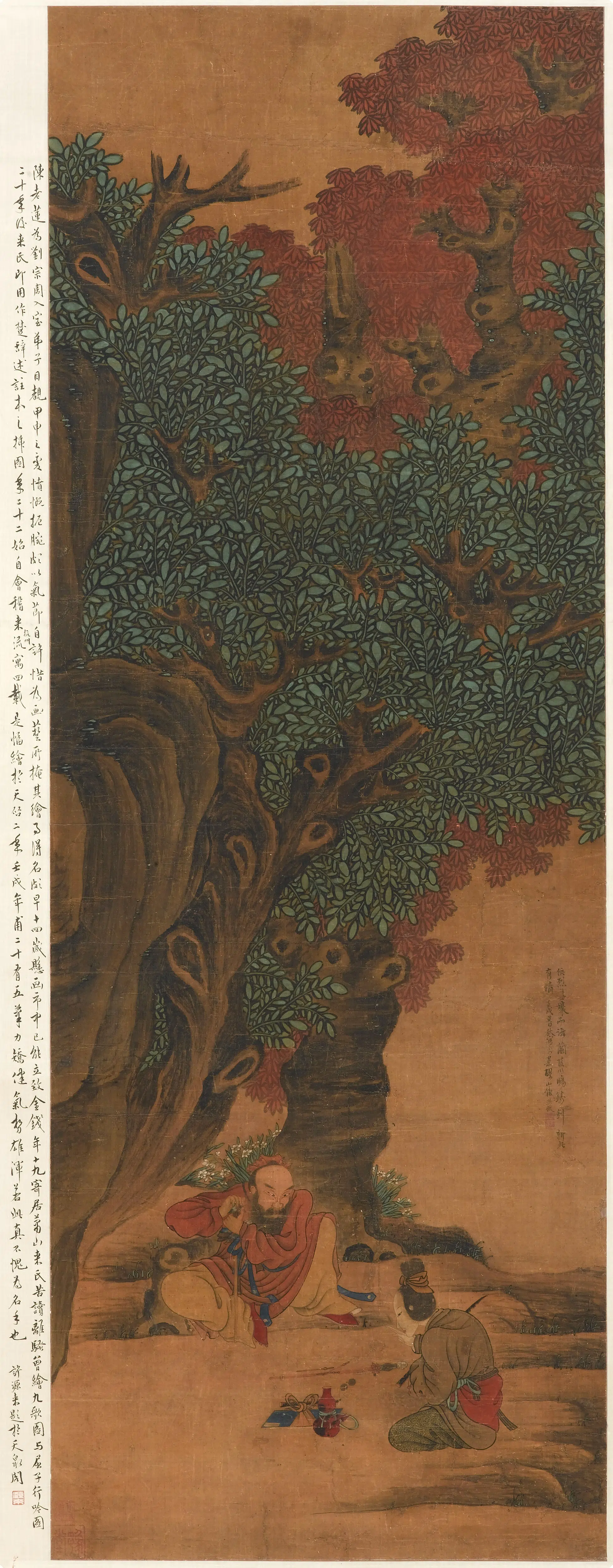 明朝【陈洪绶】《铸剑图轴》