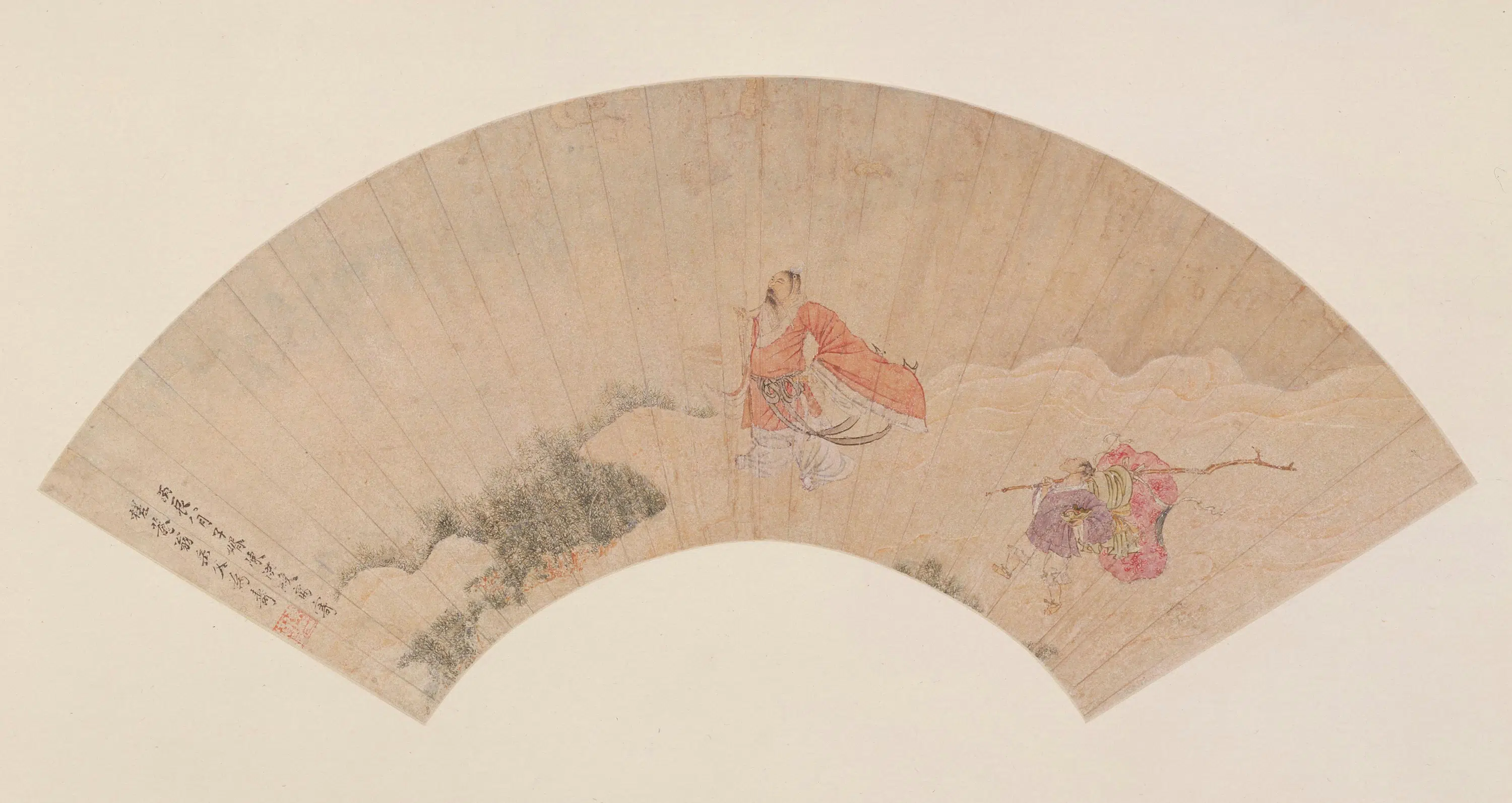 明朝【陈洪绶】《人物图扇页》 第1张