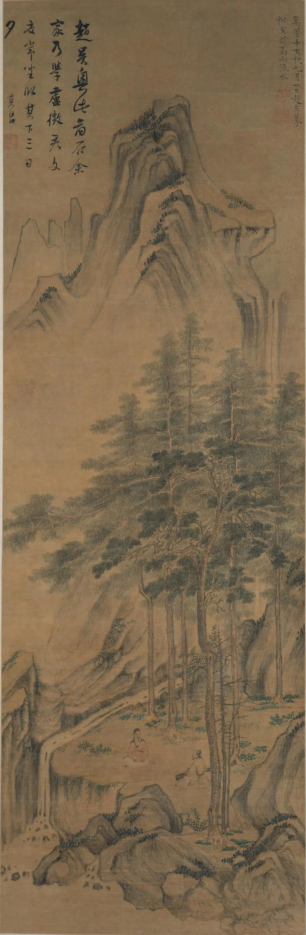 明朝【赵左】《高山流水图轴》