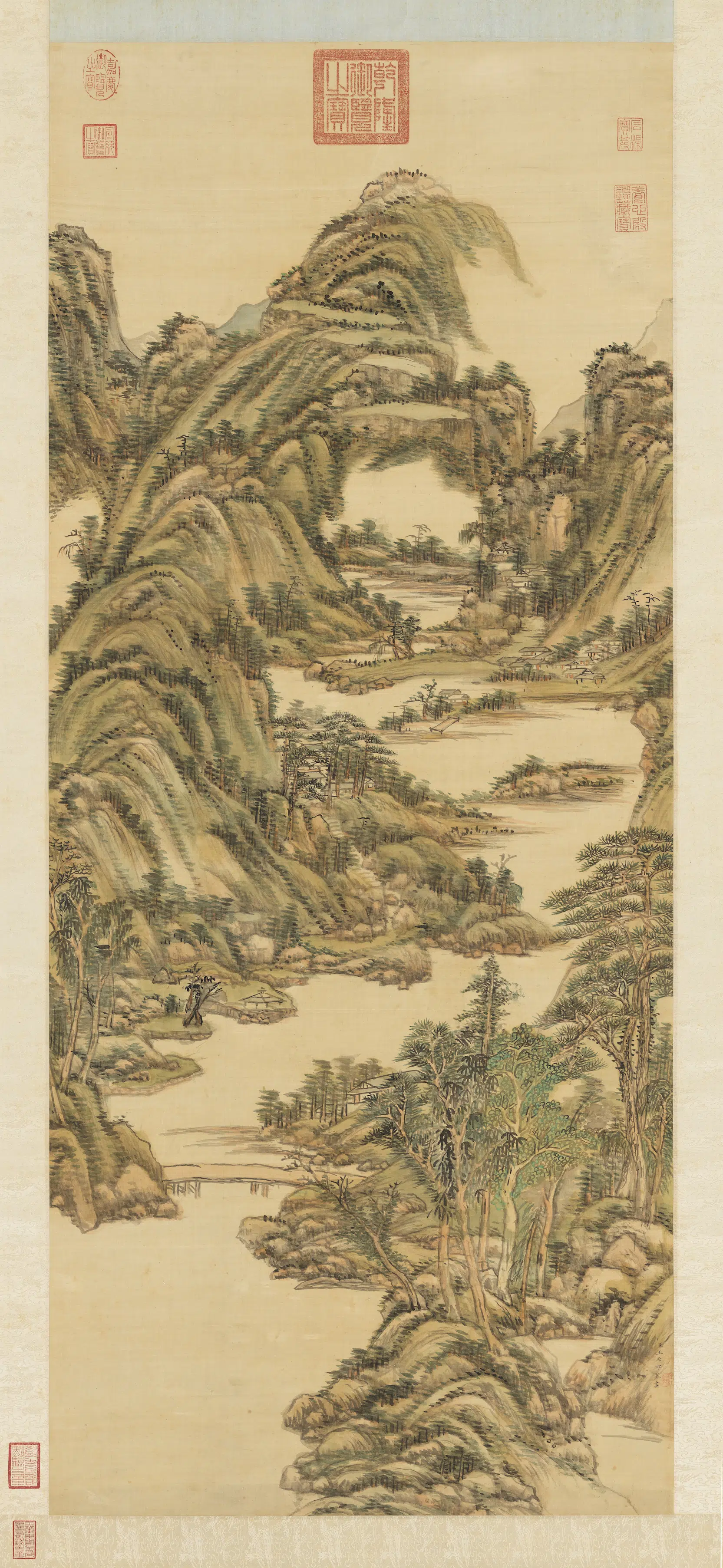清代【王原祁】《夏山旭照图轴》
