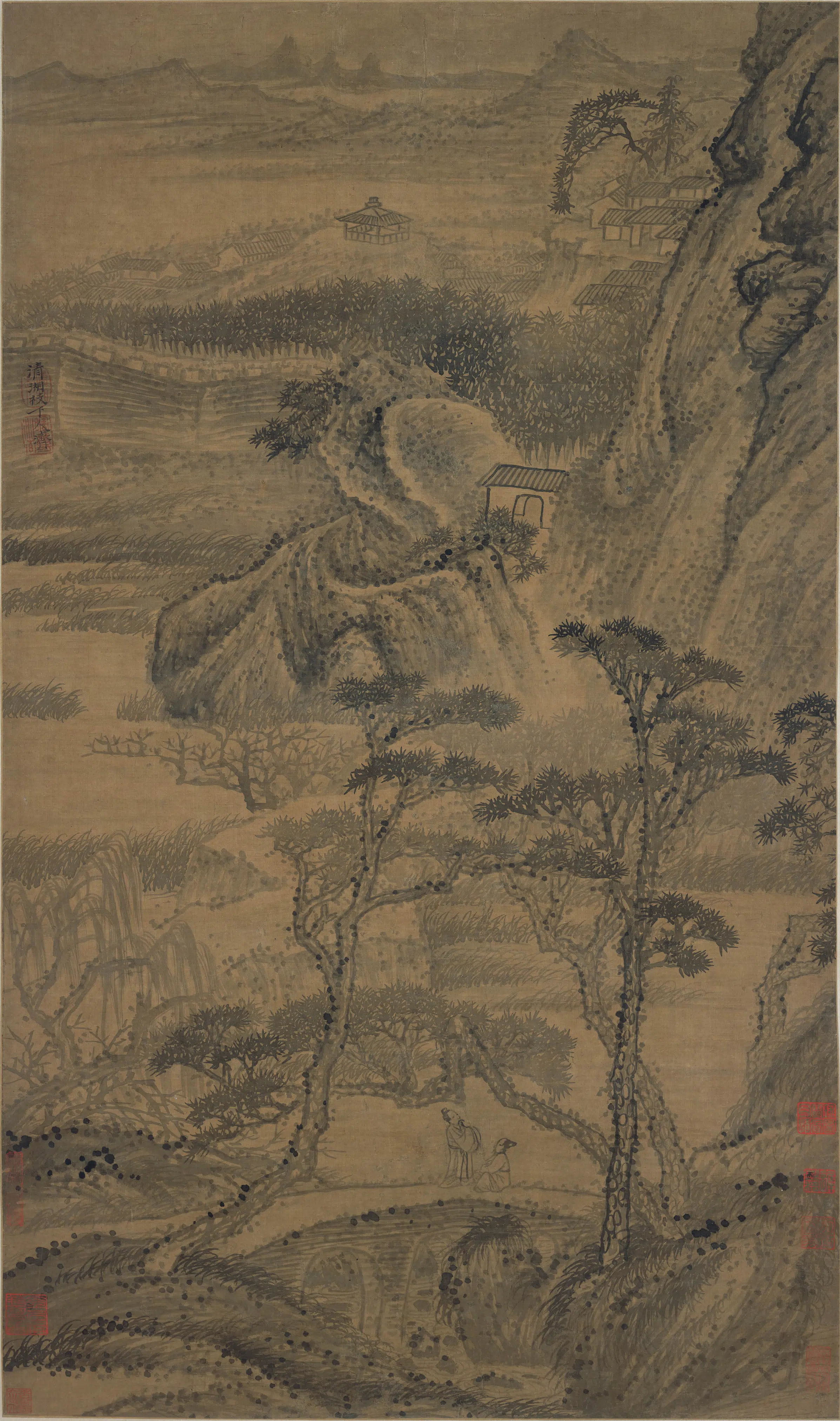 清代【石涛】《荒城怀古图轴》