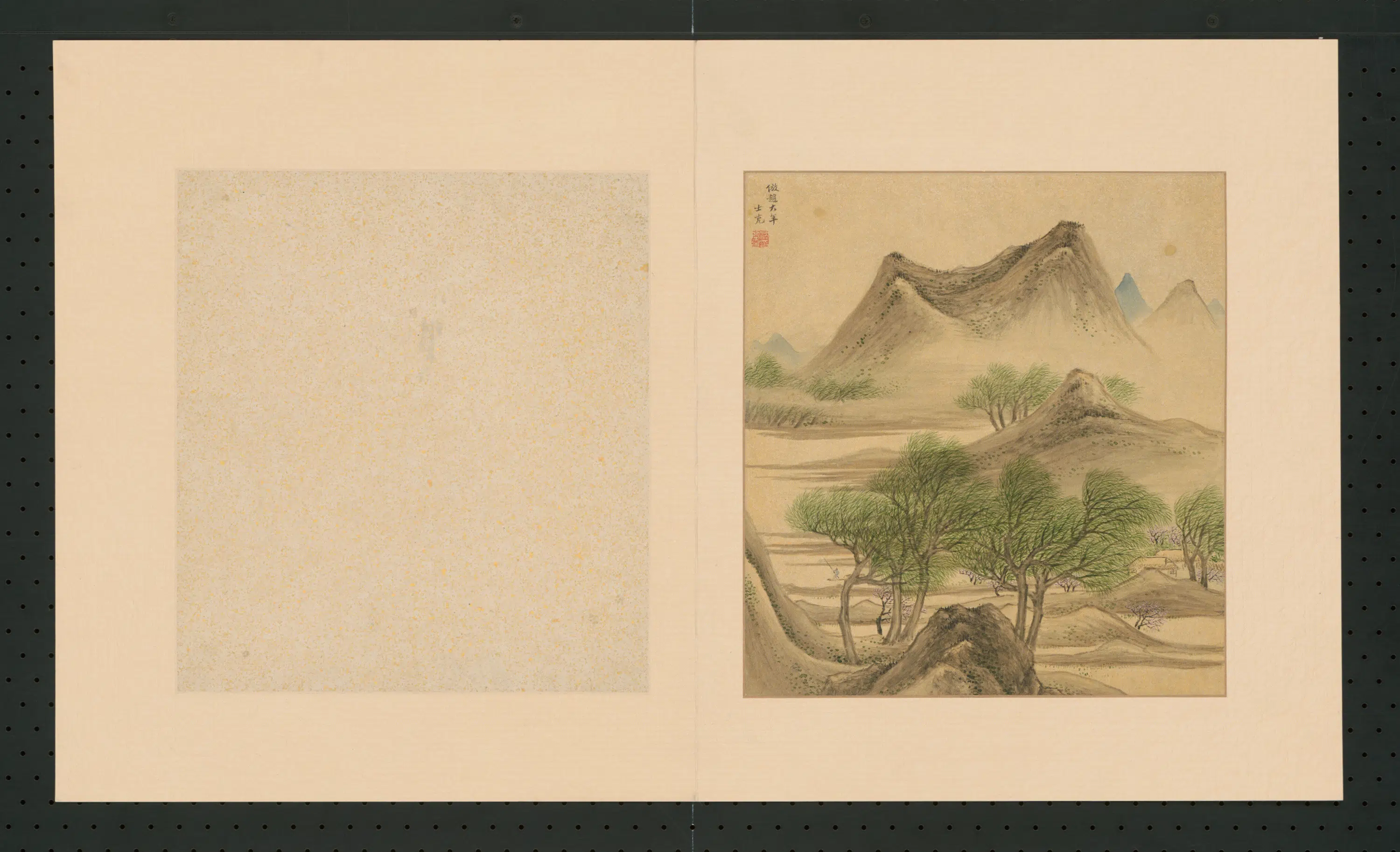 宋代【赵伯驹】《沈士充仿赵伯驹山水册》
