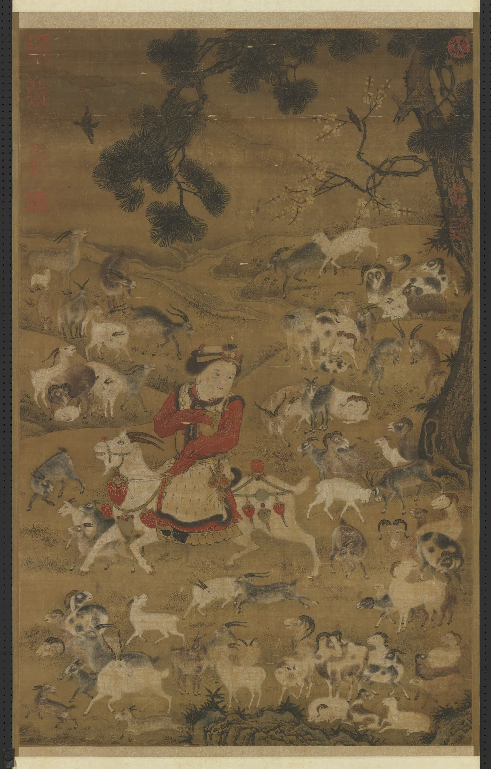 元朝【佚名】《元人百祥衍庆图轴》
