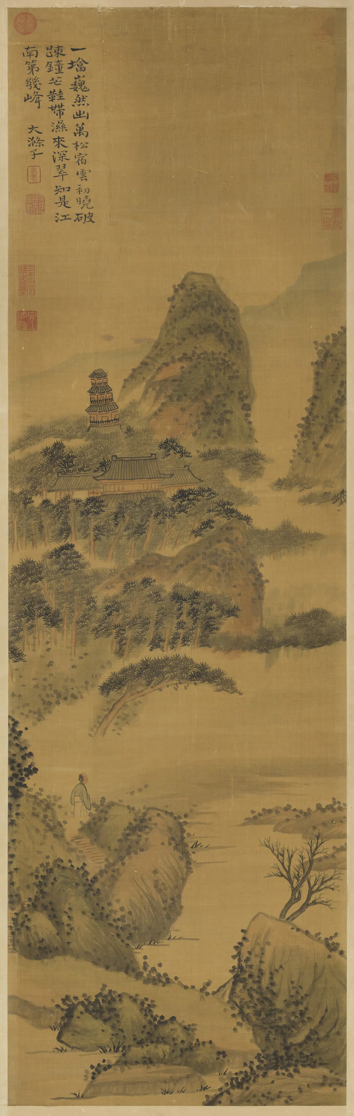清代【石涛】《画山水图轴》