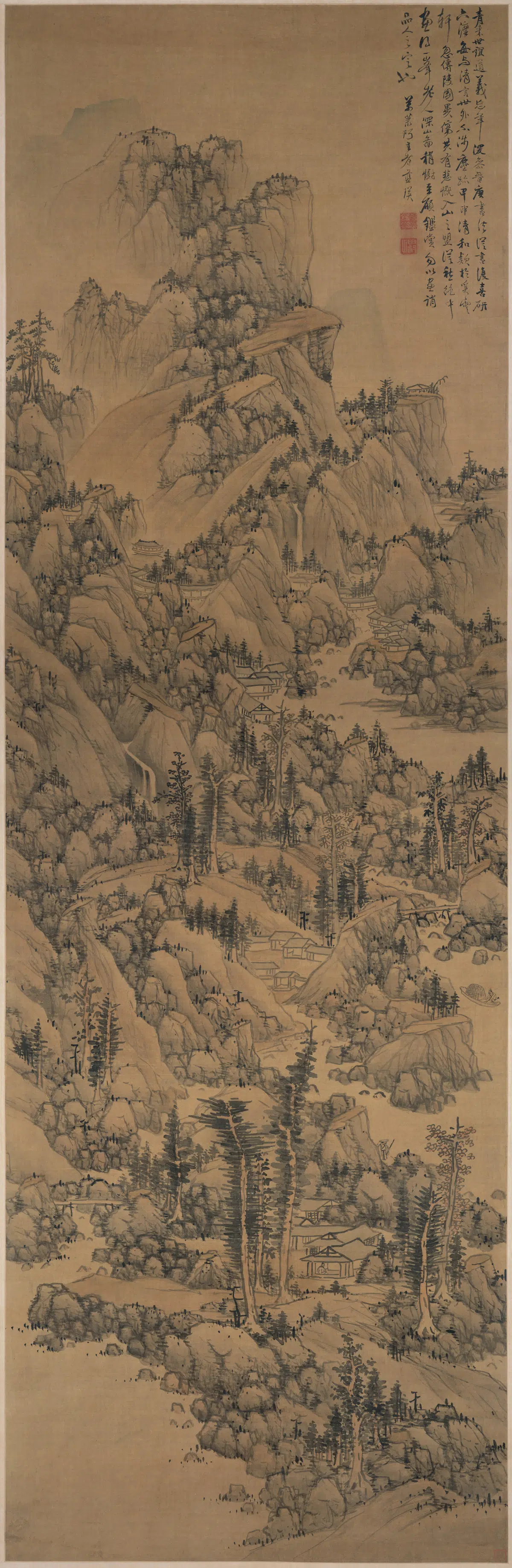 明朝【蓝瑛】《深山图轴》