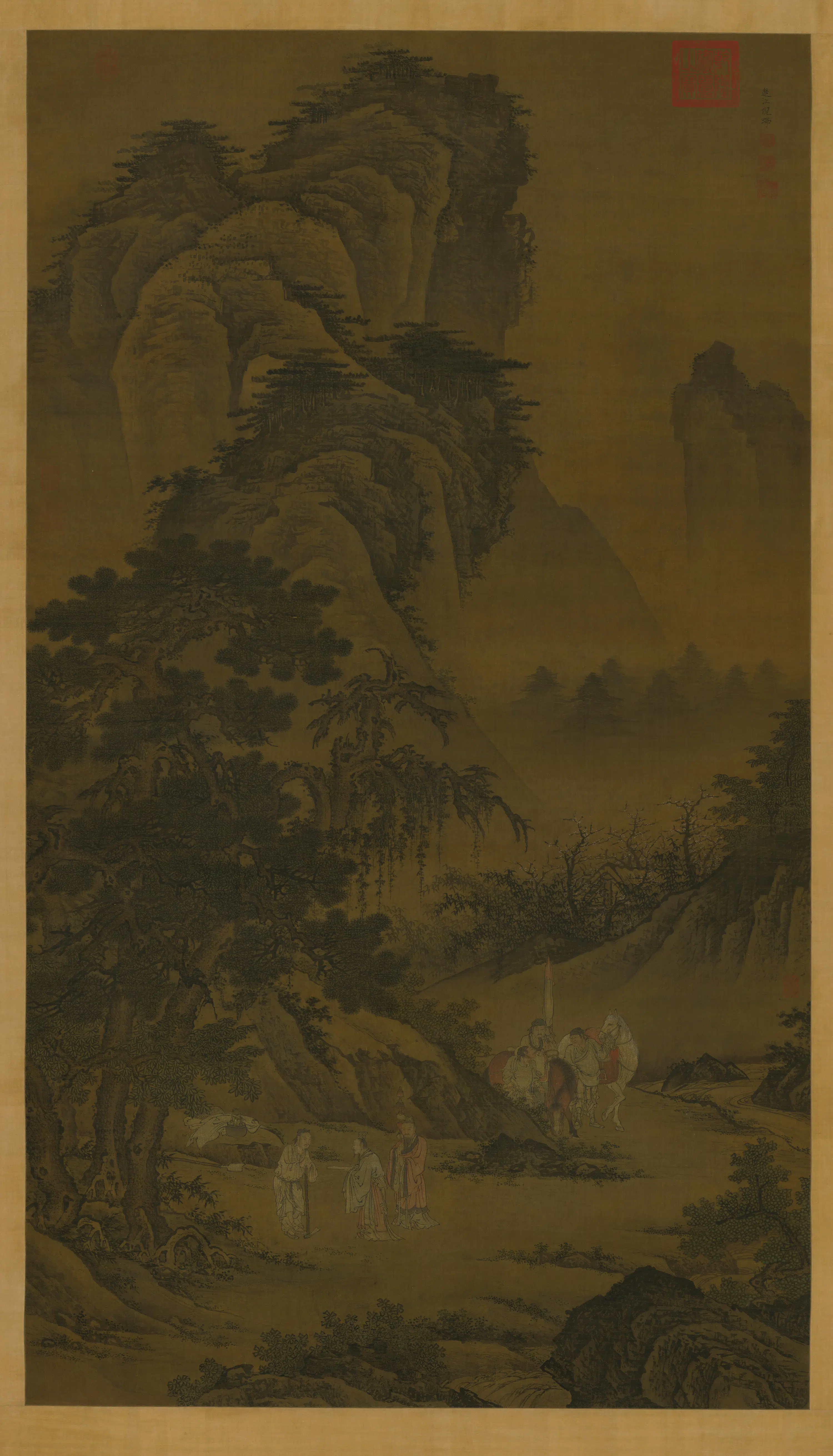 明朝【倪端】《聘庞图轴》