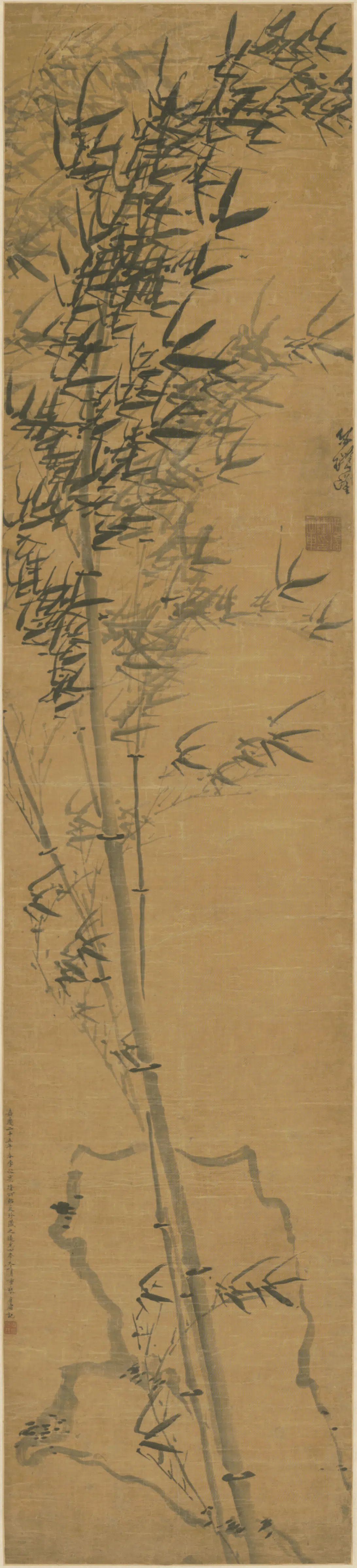 明朝【伍瑞隆】《墨竹轴》
