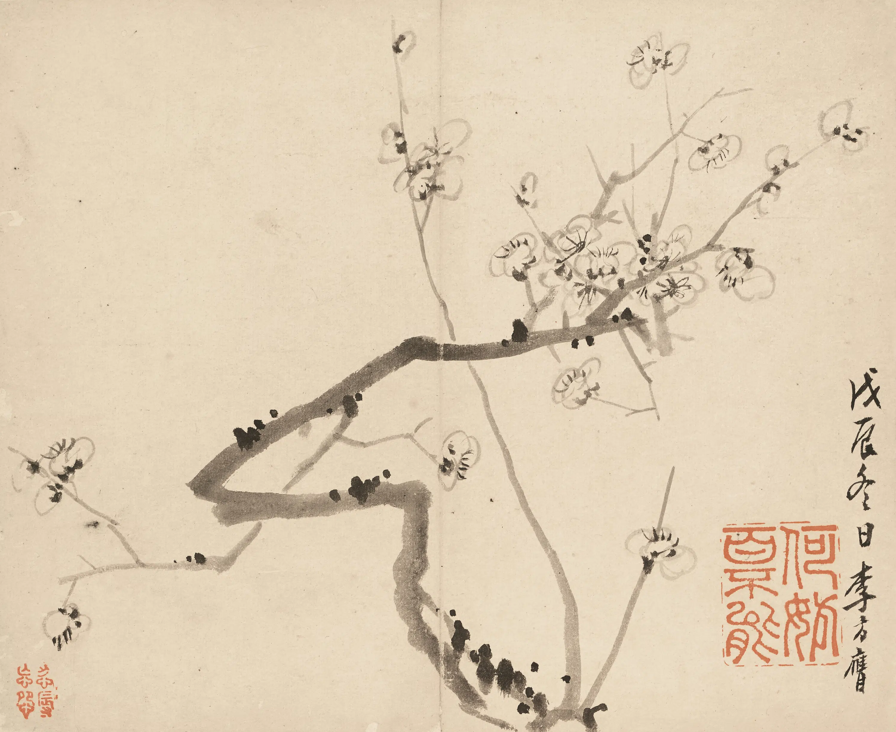 清代【李方膺】《墨梅图册》