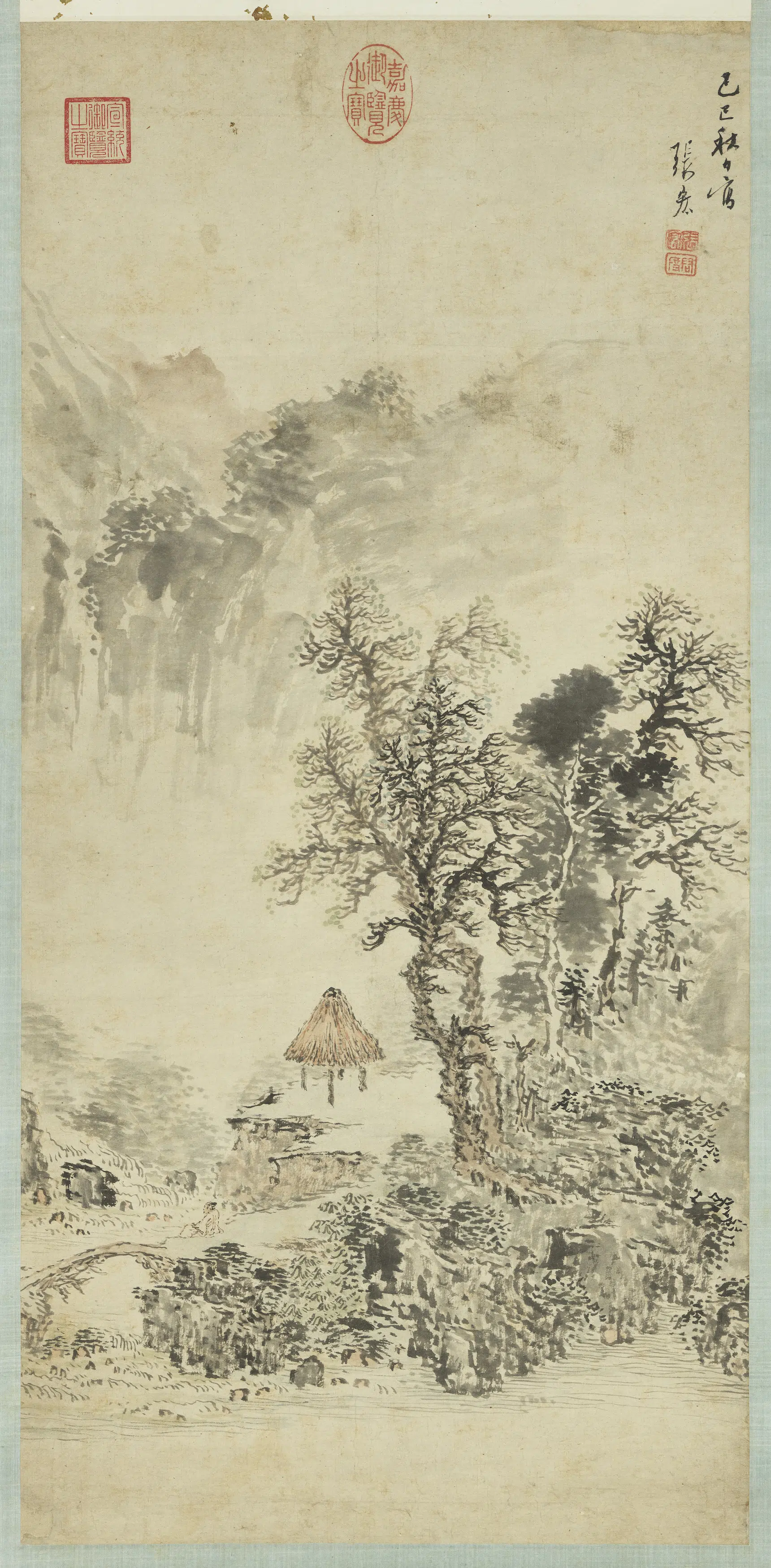 明朝【张宏】《画山水图轴》 第1张