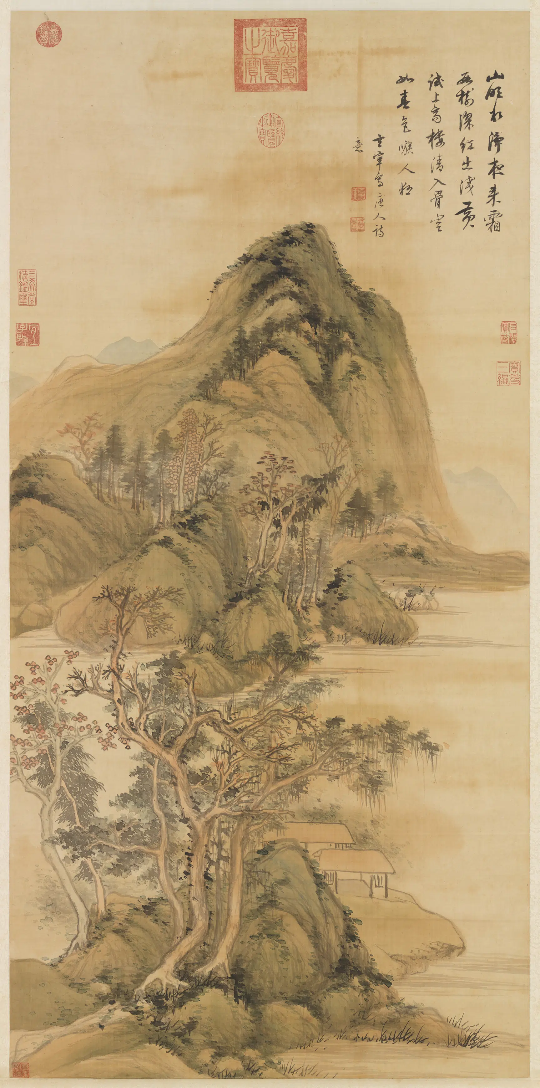 明代【董其昌】《霜林秋思图轴》