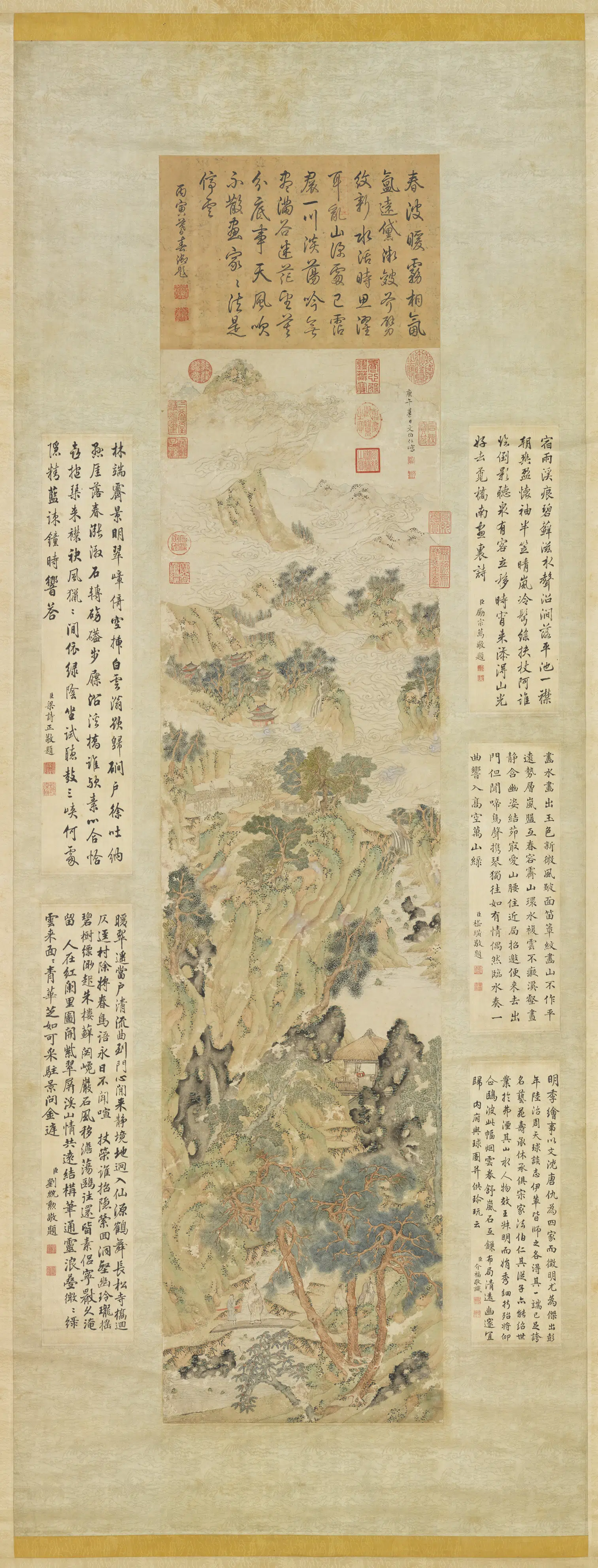 明朝【文伯仁】《新水晴峦图轴》