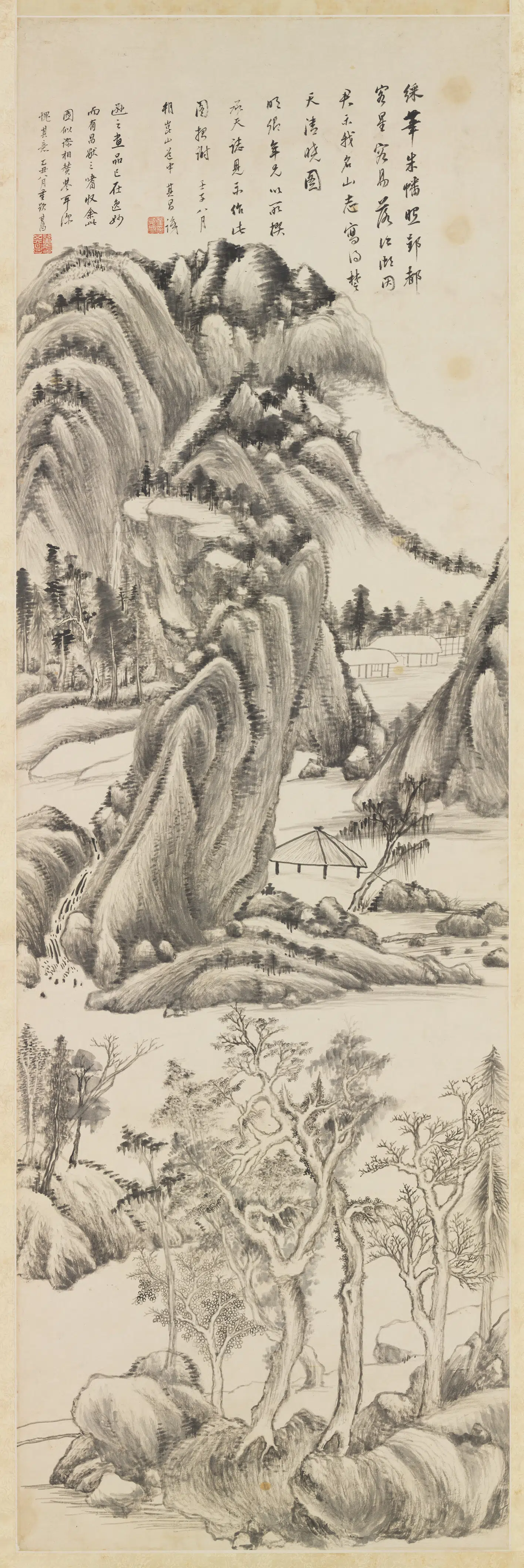 明代【董其昌】《画山水图轴》