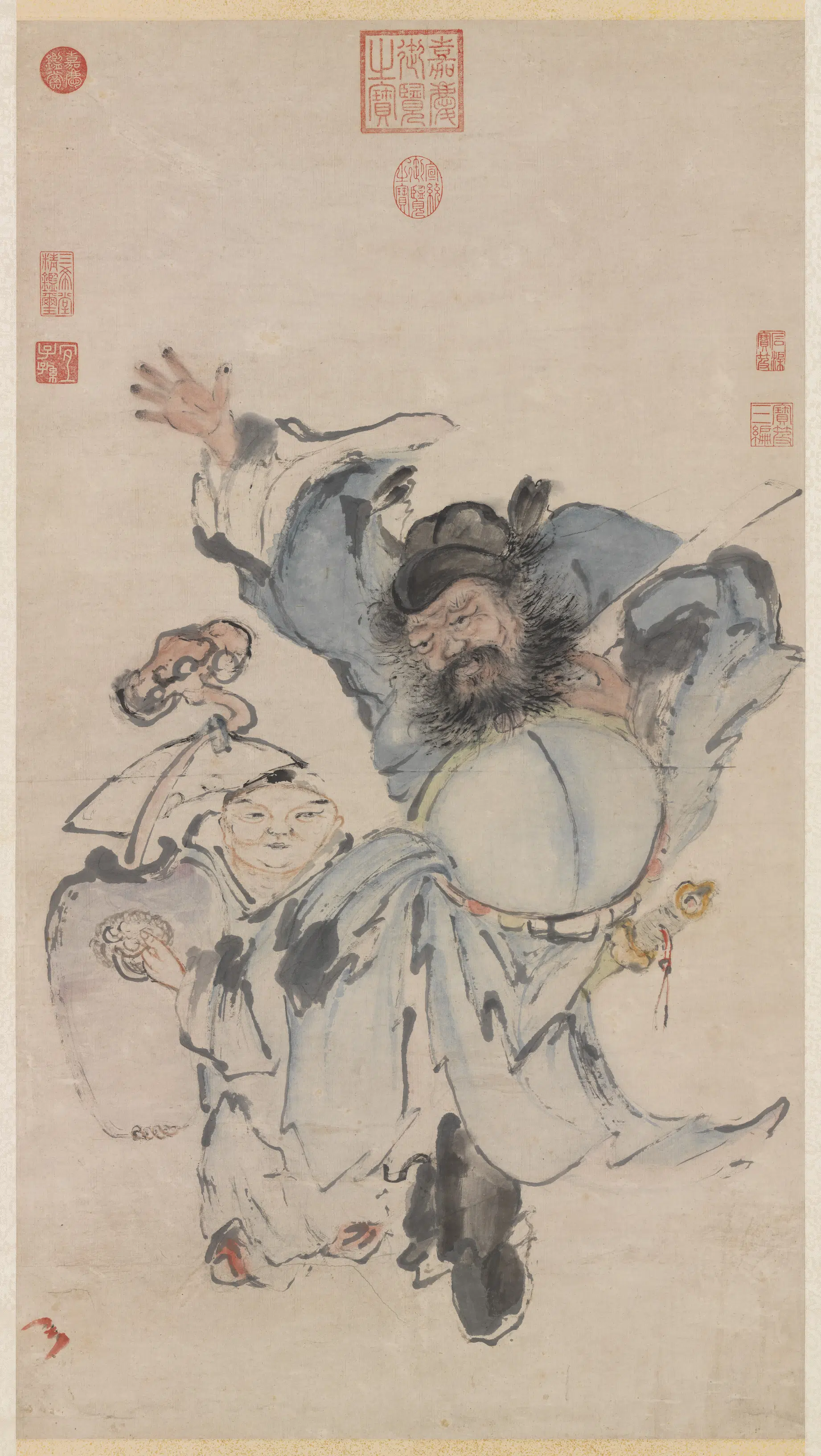 明朝《明人吉庆图轴》
