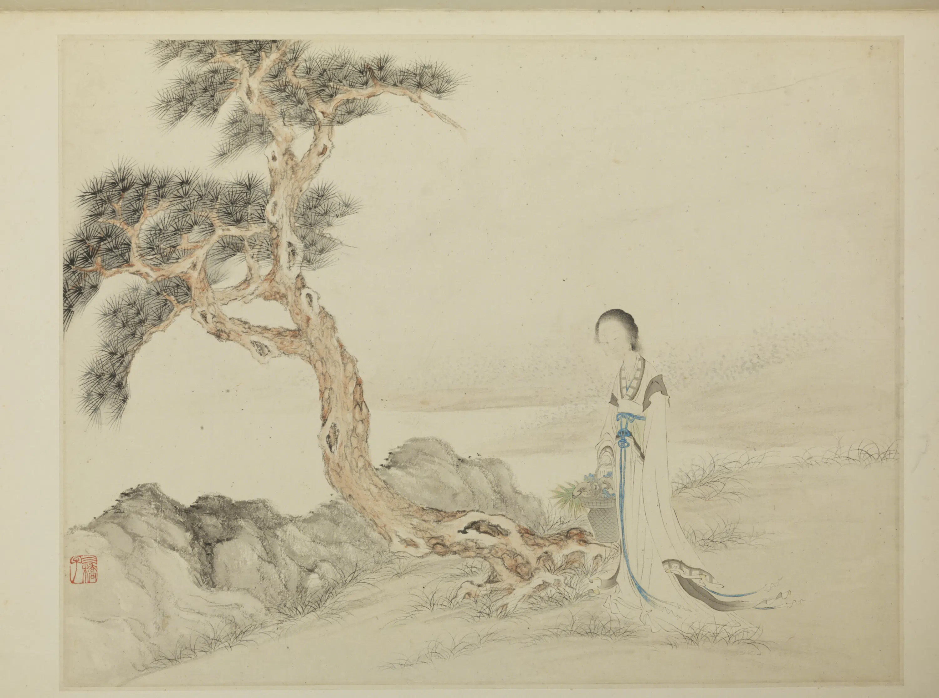 清代【胡锡珪】《仕女单页》