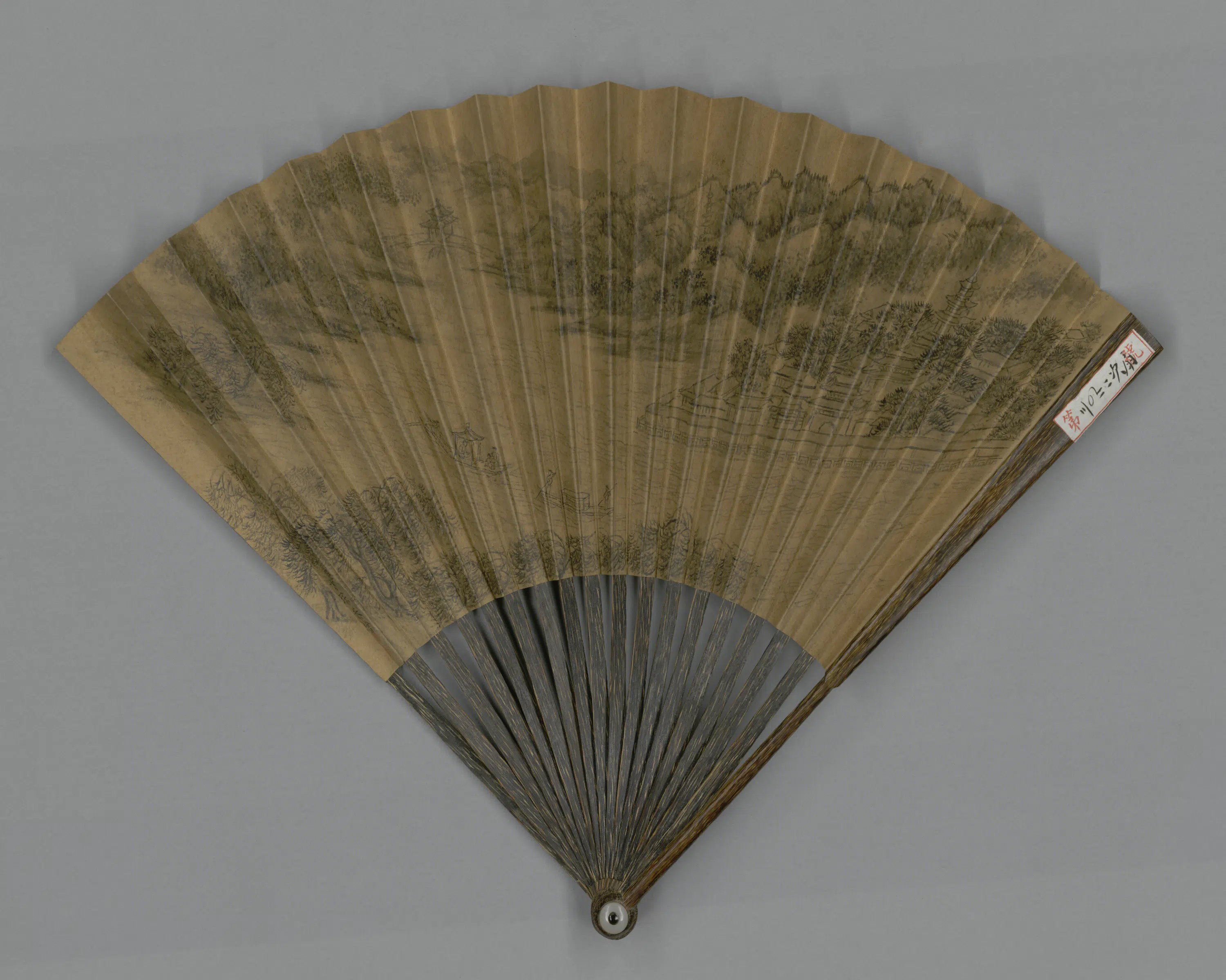 清代【方琮】《画山水嵇璜书即事六首成扇》
