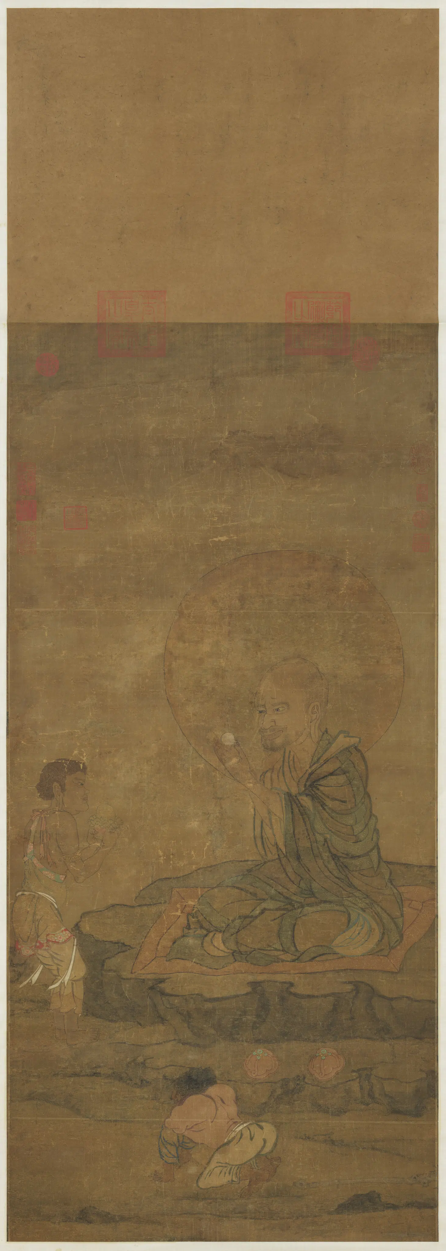 宋代《宋人画十六尊者（十二）图轴》
