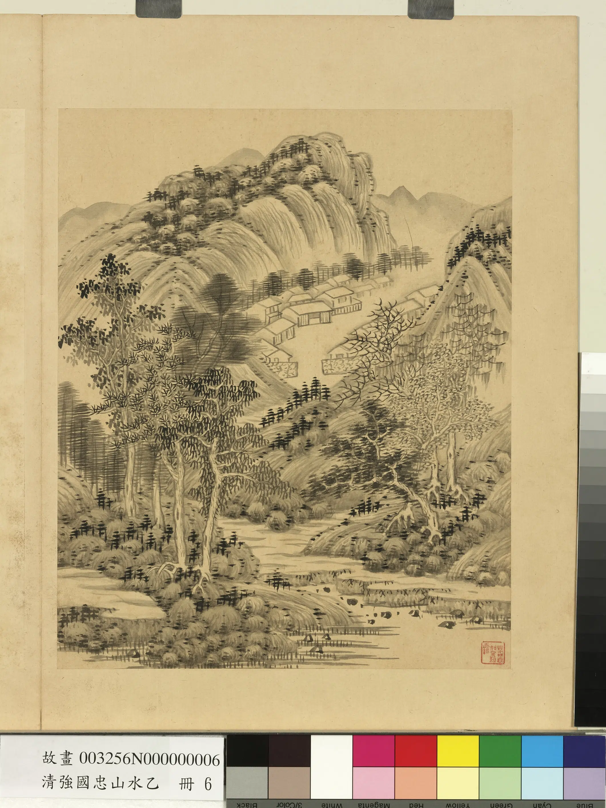 清代【强国忠】《山水乙册-林深院静》