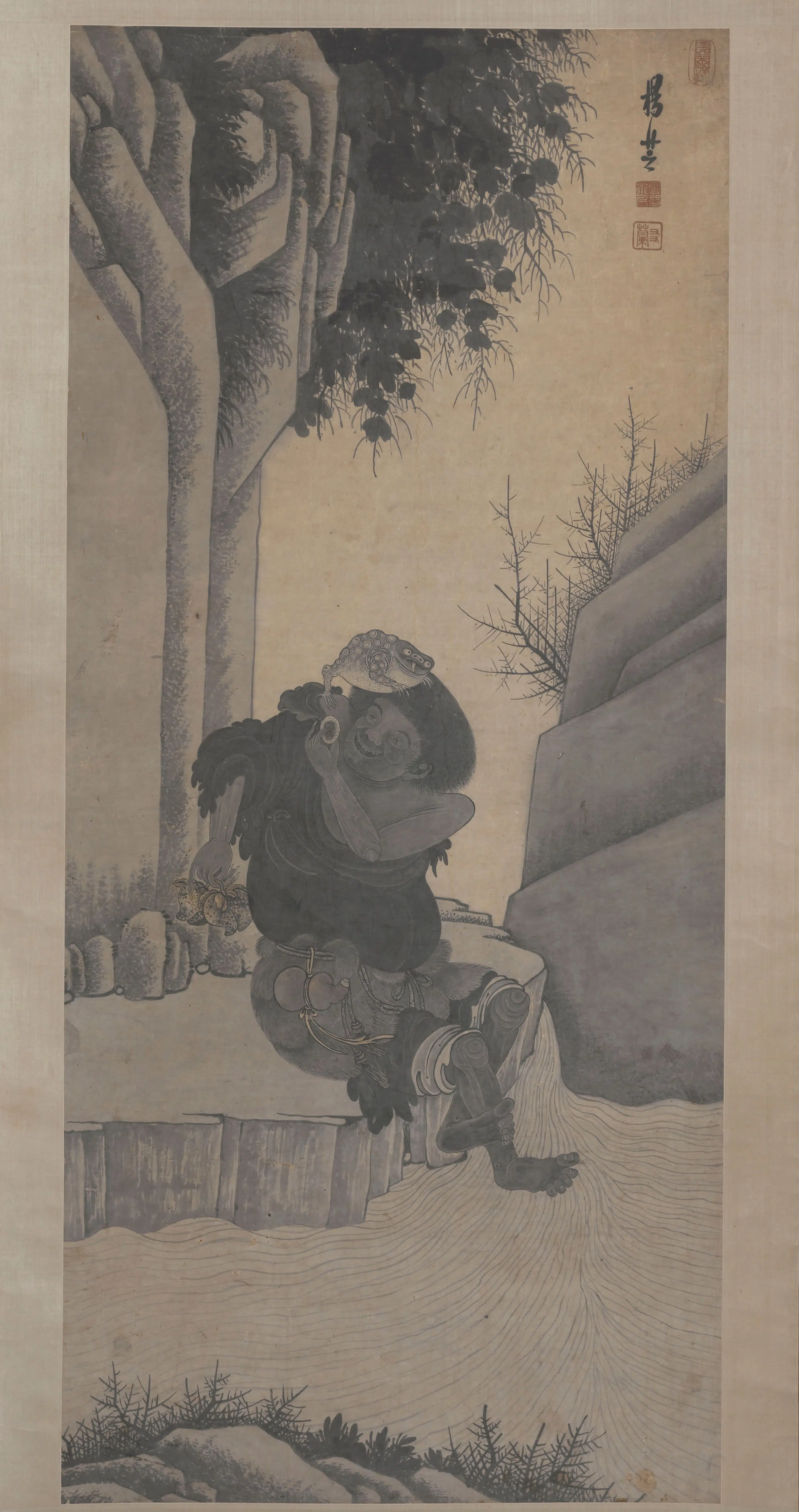 清代【杨友兰】《刘海蟾图》