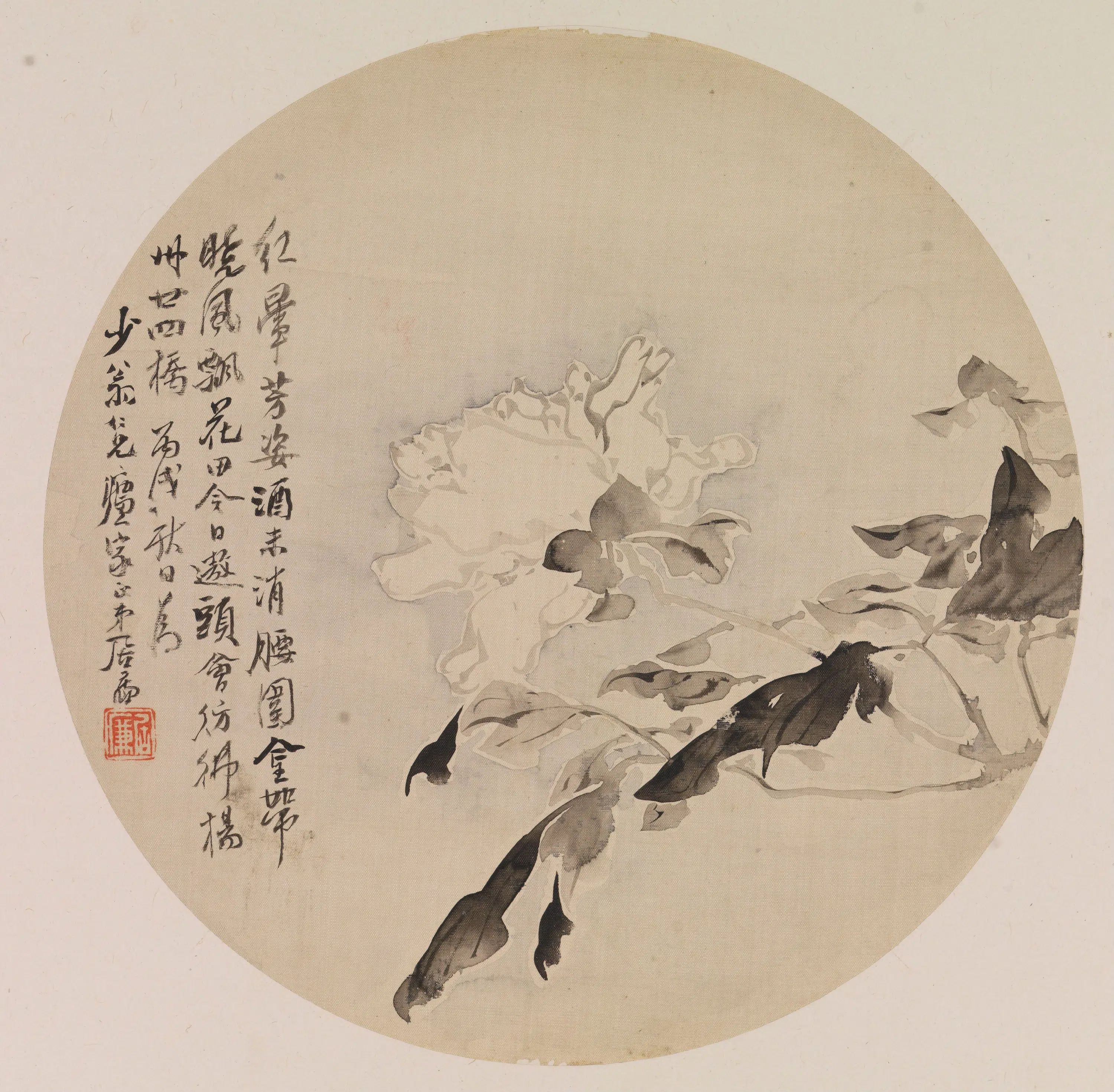 清代【居廉】《白牡丹图》