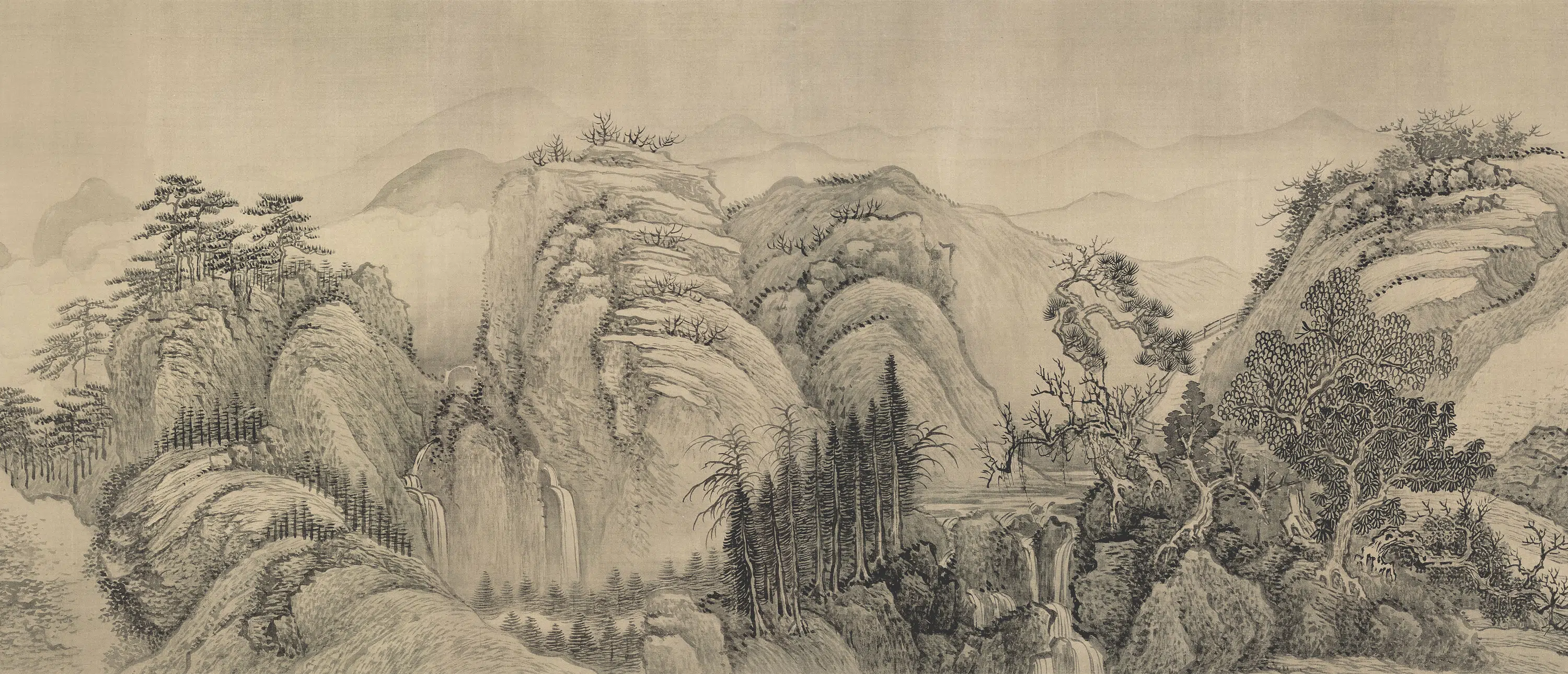 清代【王翚】《仿范宽溪山行旅图卷》 第5张 清代【王翚】《仿范宽溪山行旅图卷》 第5张