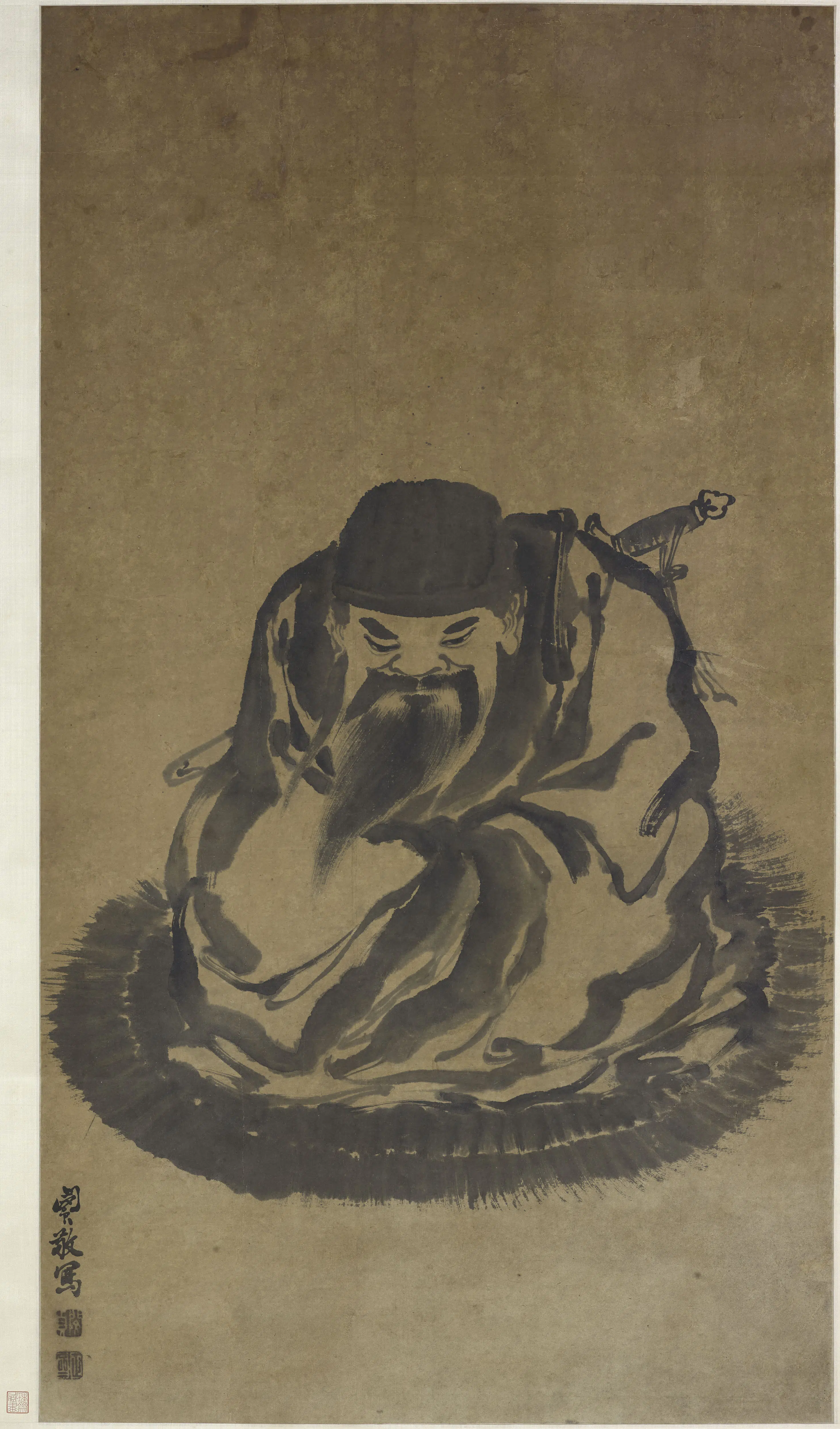 清代【闵贞】《吕纯阳像图轴》