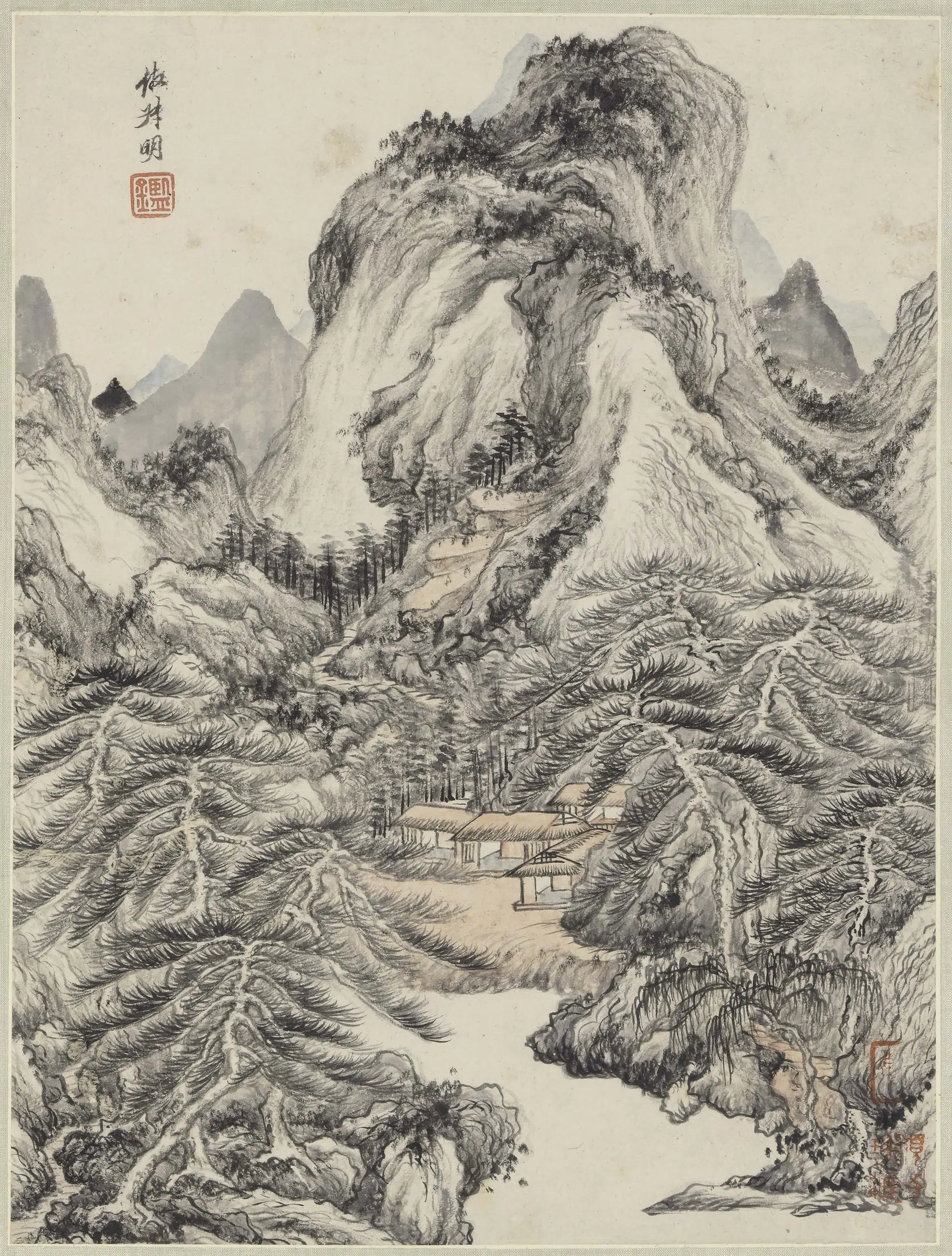 清代【王鉴】《山水图轴-1》