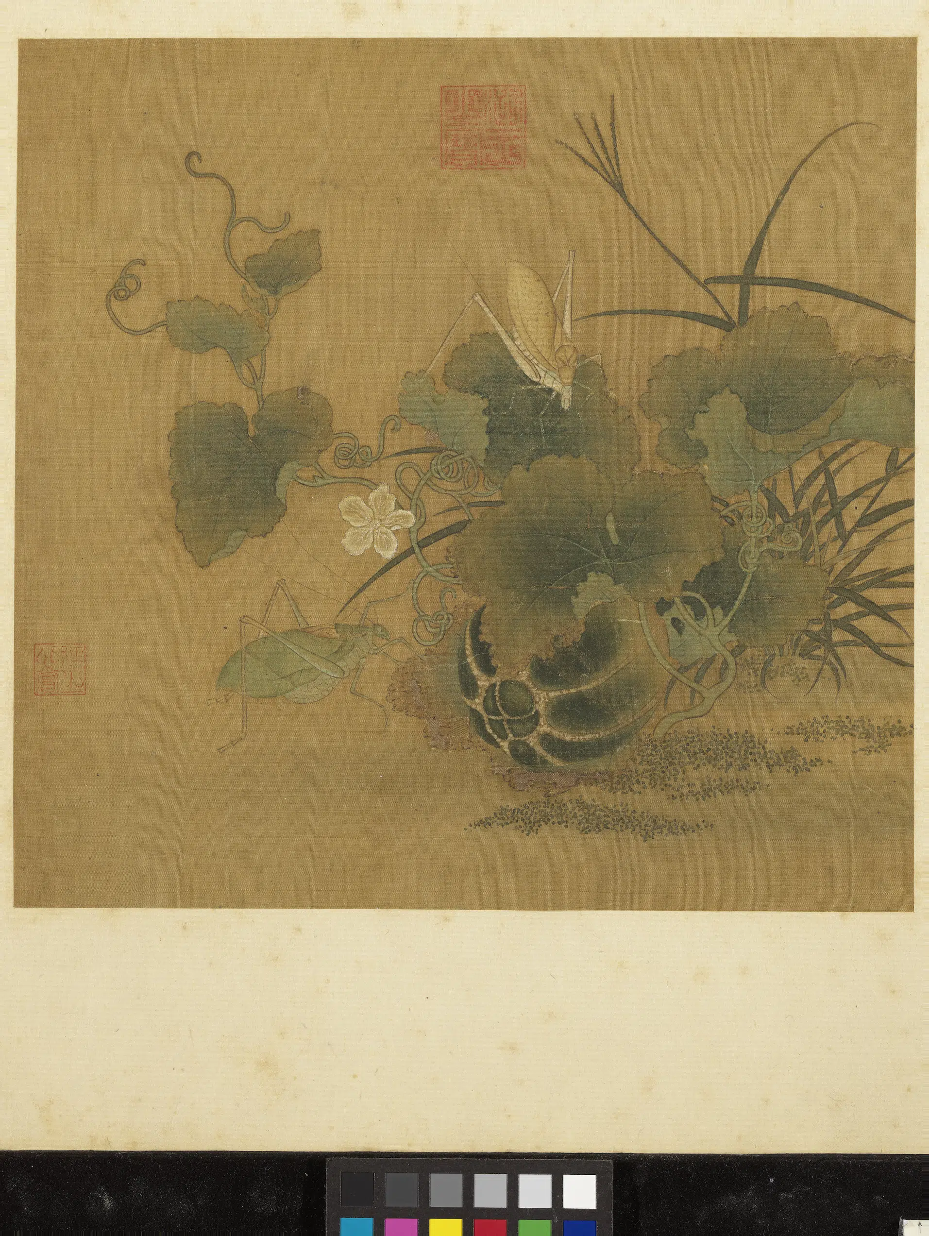 南宋【韩祐（韩佑）】《宋元集绘册-螽斯绵瓞》