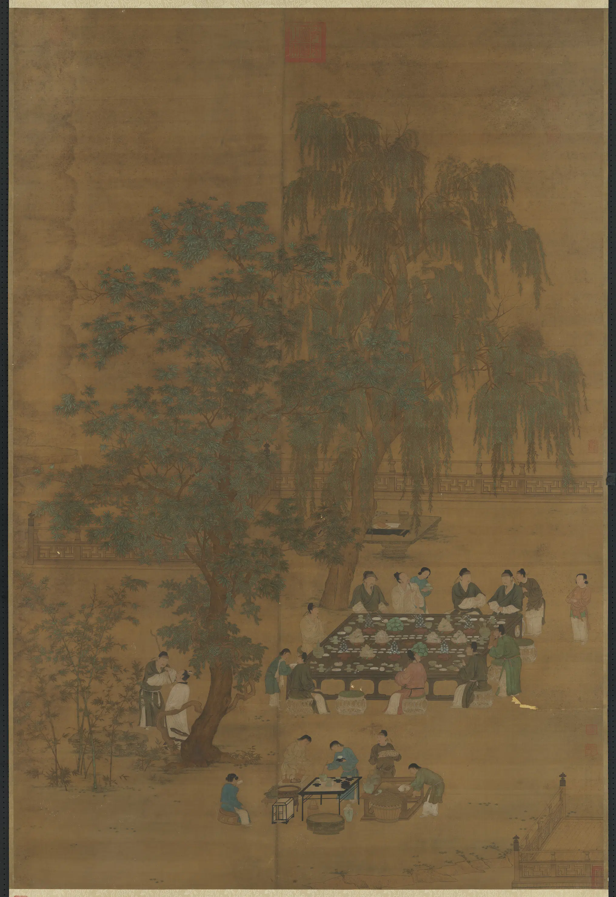 唐朝《唐人文会图轴》