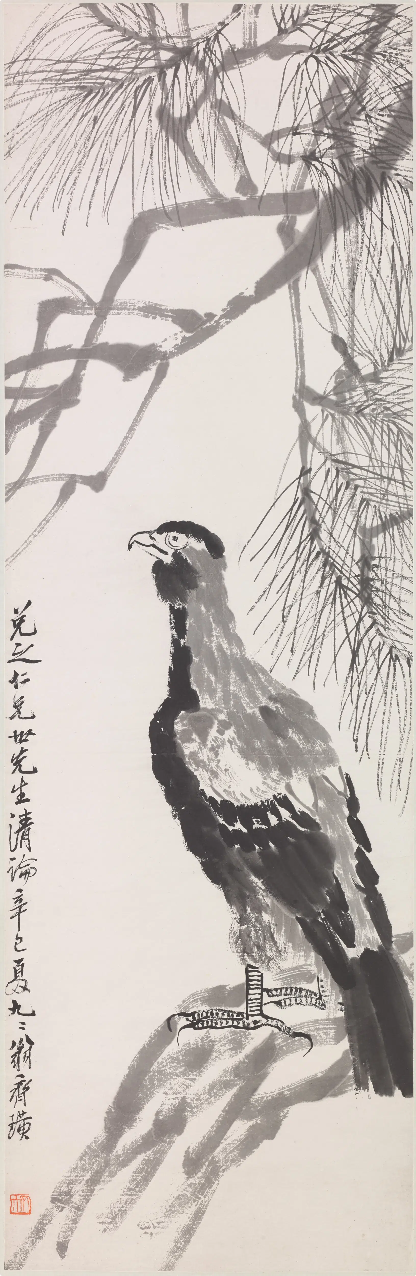 近现代【齐白石】《松鹰图轴-3》
