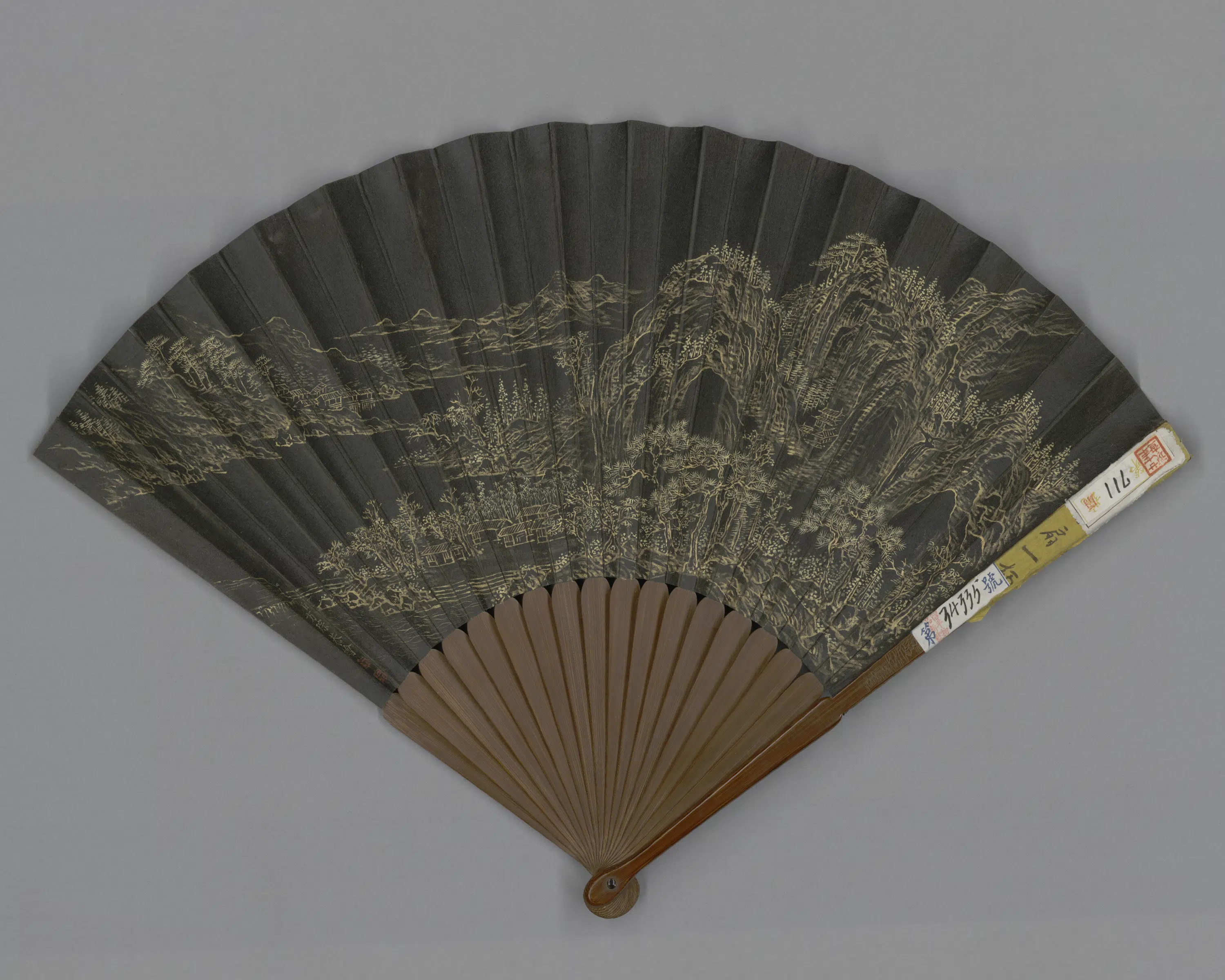 宋代【苏轼】《方琮画山水王际华临苏轼真一阁帖成扇数字文物库》