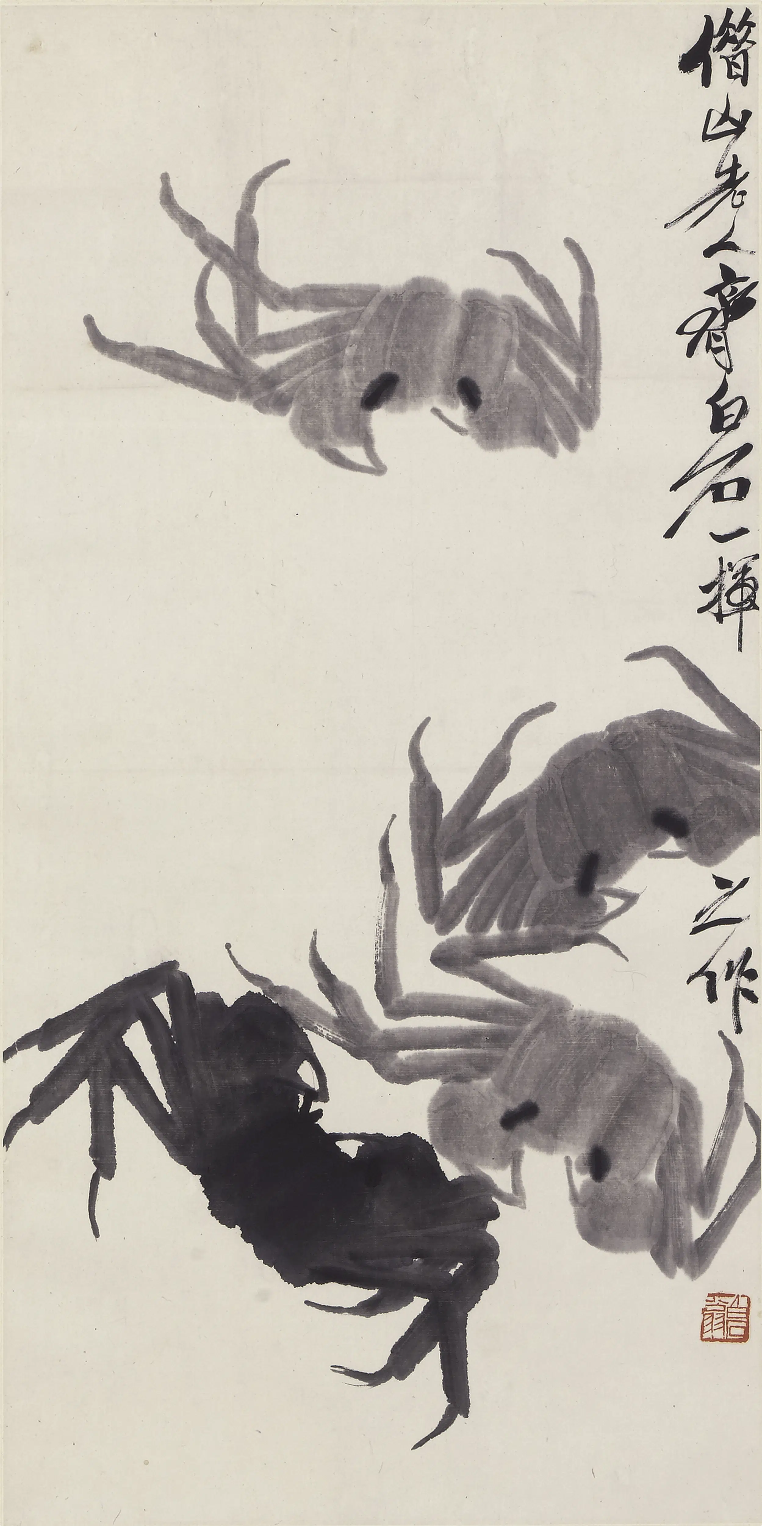 近现代【齐白石】《墨蟹图轴-3》