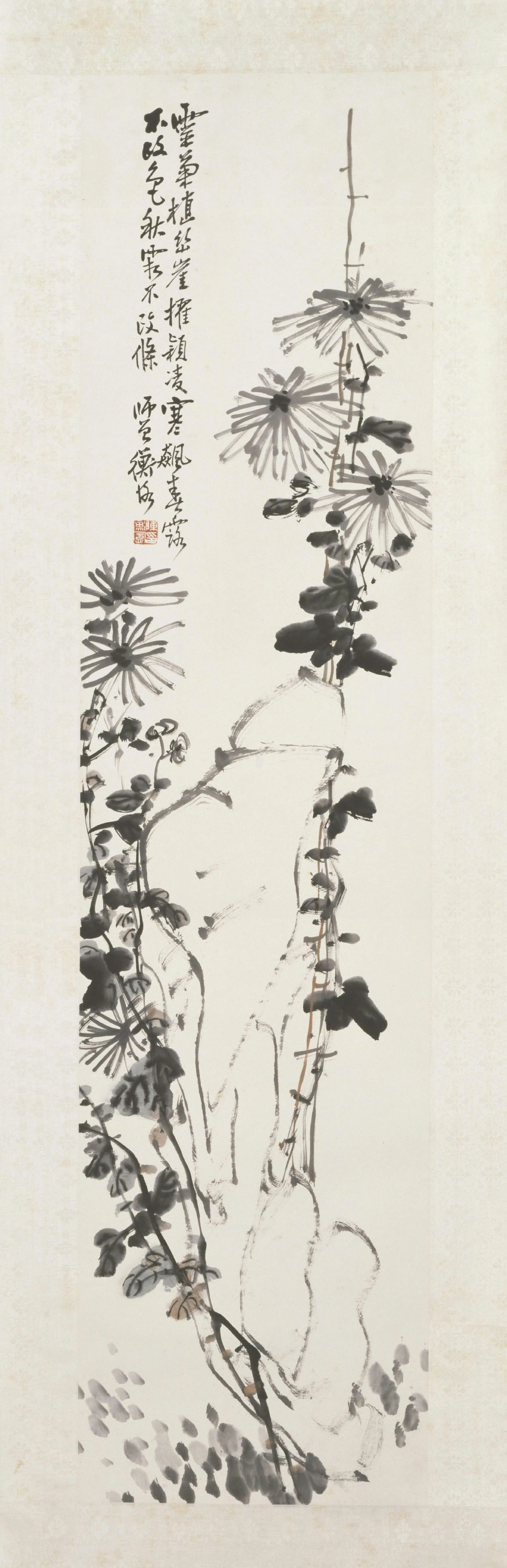 近现代【陈师曾】《菊花图轴》