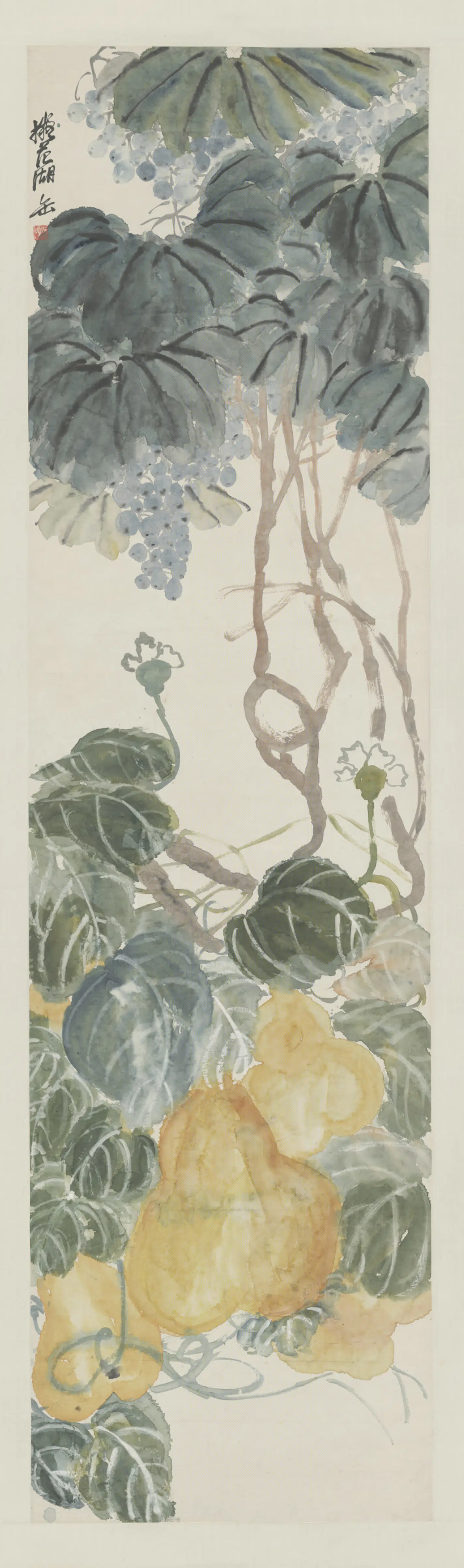 清代【吴俊卿】《葡萄葫芦轴》 第1张 清代【吴俊卿】《葡萄葫芦轴》 第1张