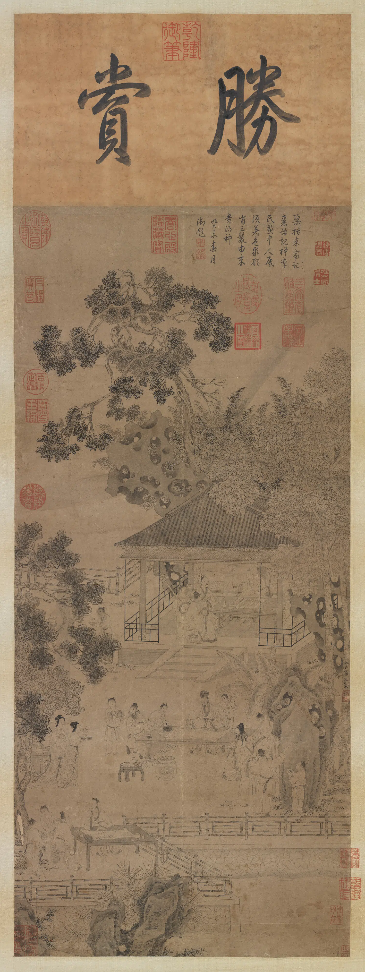 明朝【仇英】《西园雅集图轴-1》