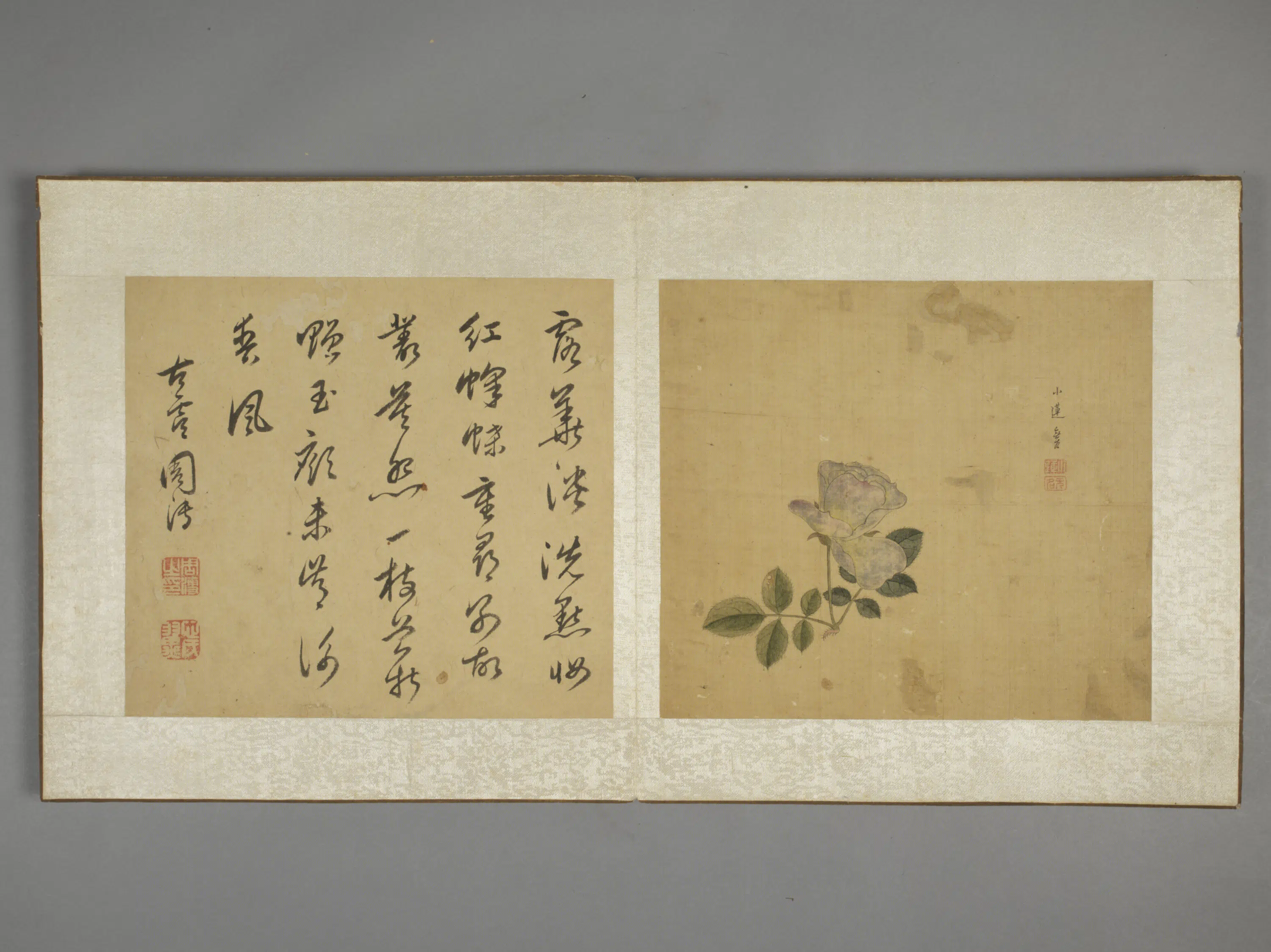 清代【陈字】《花卉人物册（10开）》