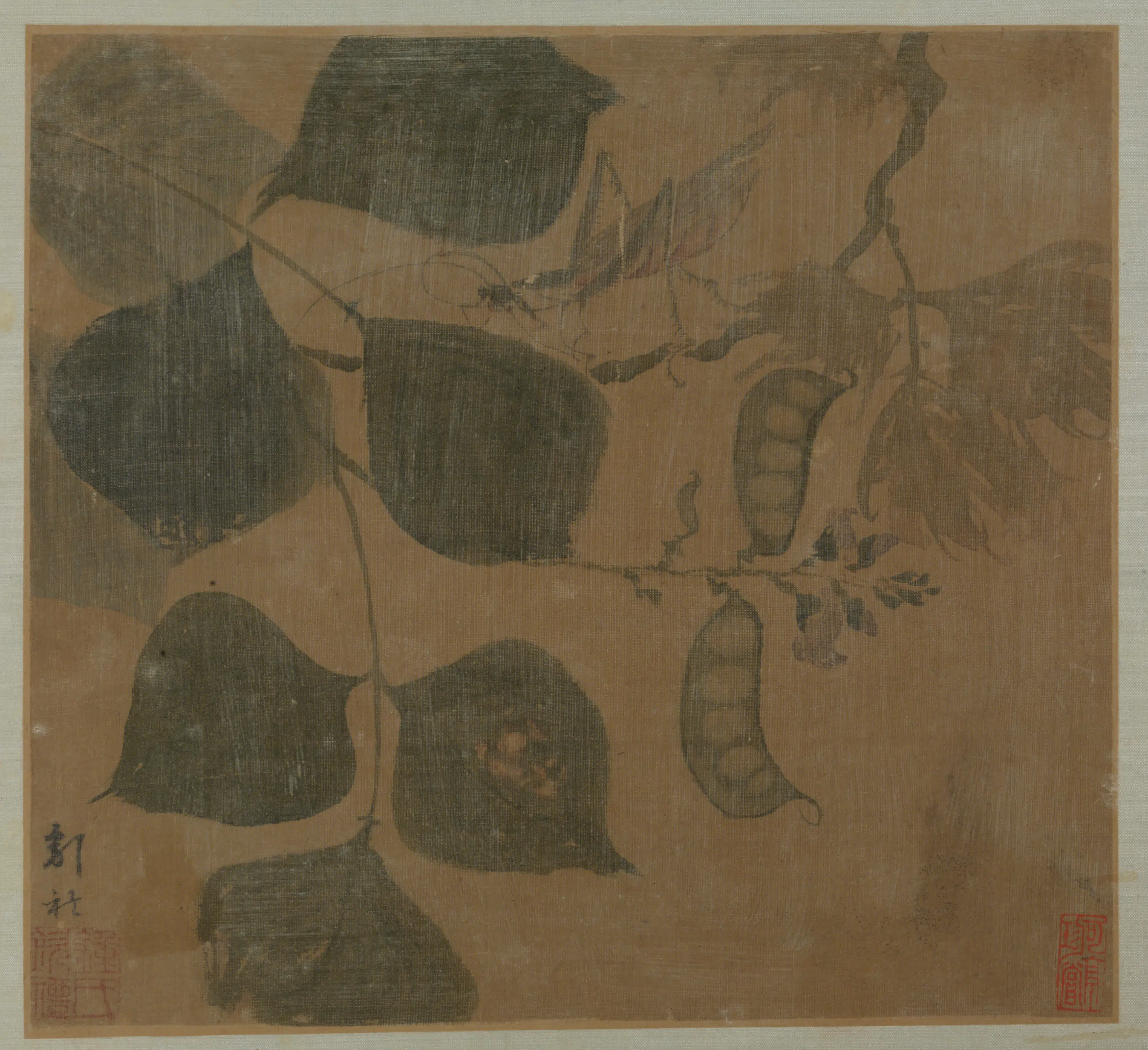 明朝【钟钦礼】《豆荚螳螂册页》