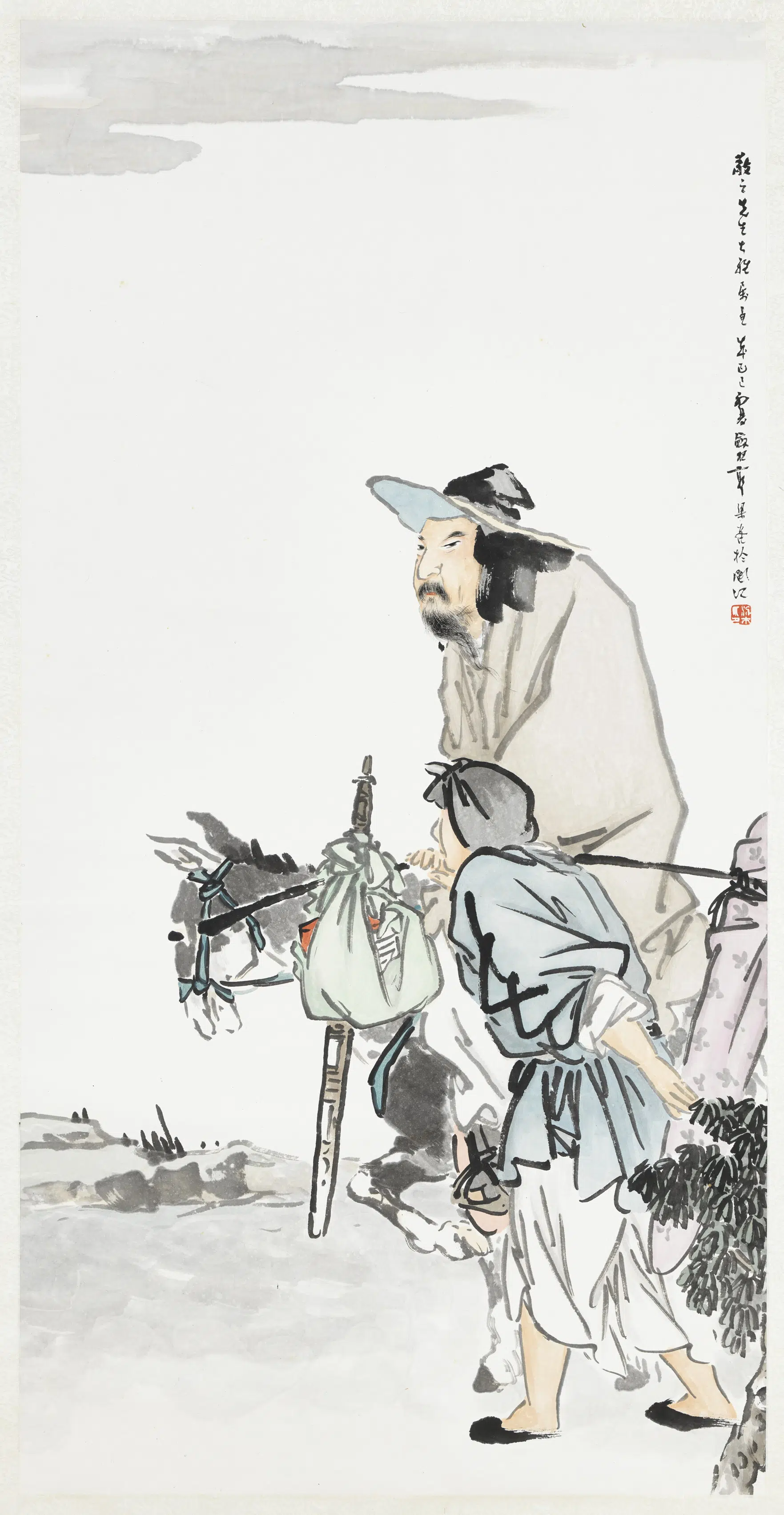 民国【郭梁】《风尘侠图轴》 第1张 民国【郭梁】《风尘侠图轴》 第1张