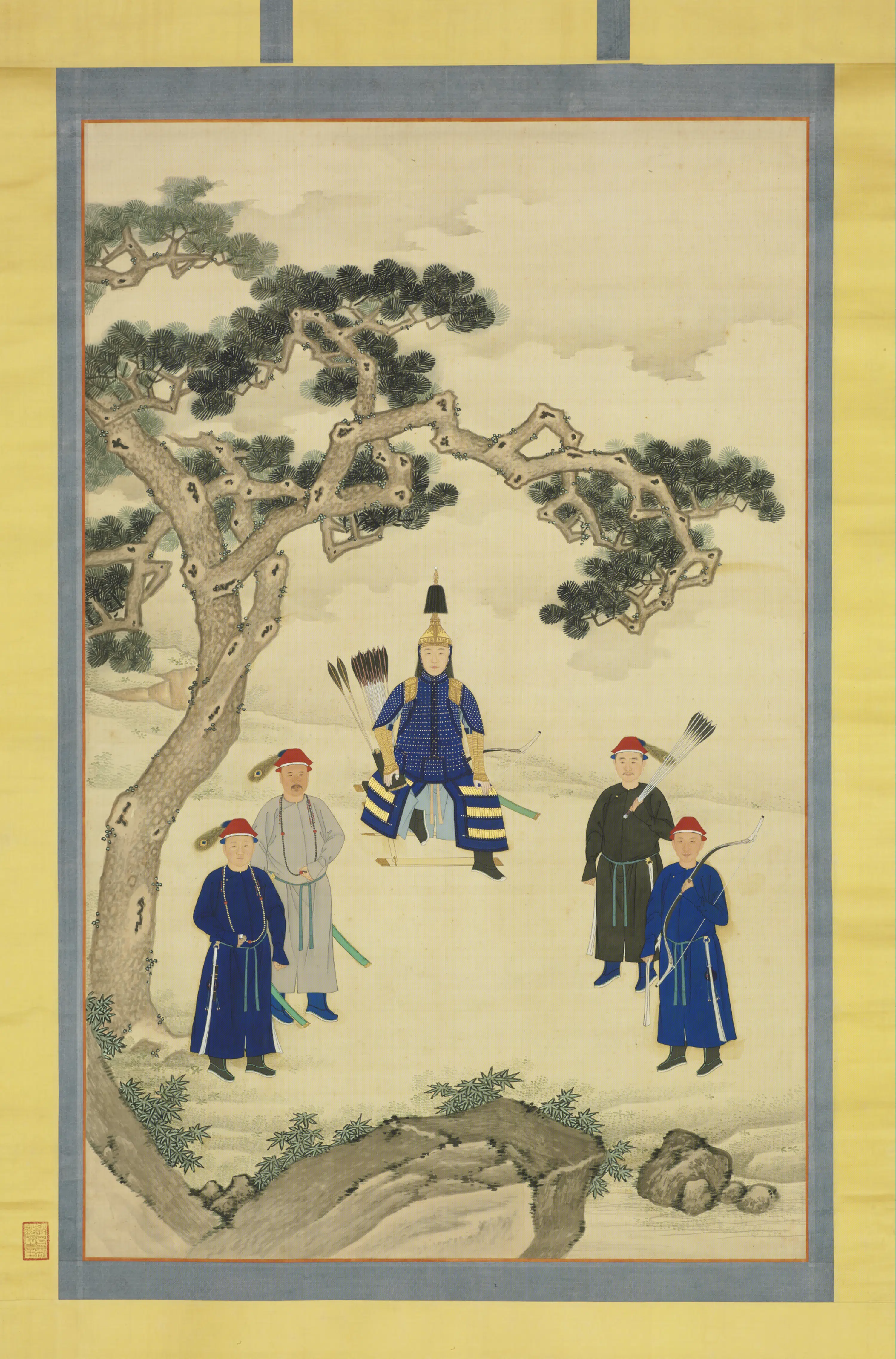 清代【爱新觉罗玄烨-康熙】《清人画玄烨戎装像轴》 第1张