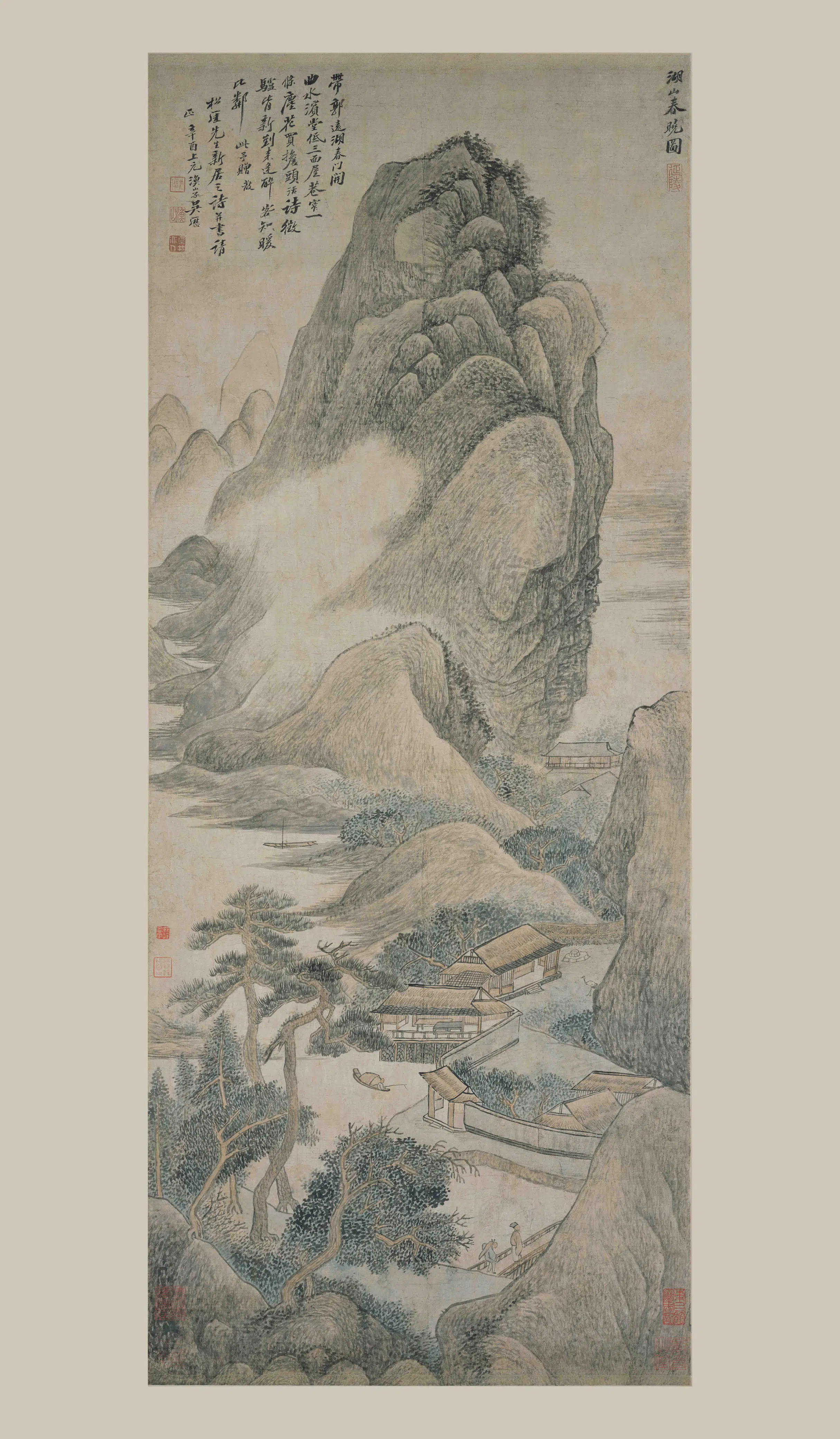 清代【吴历】《湖山春晓图轴》