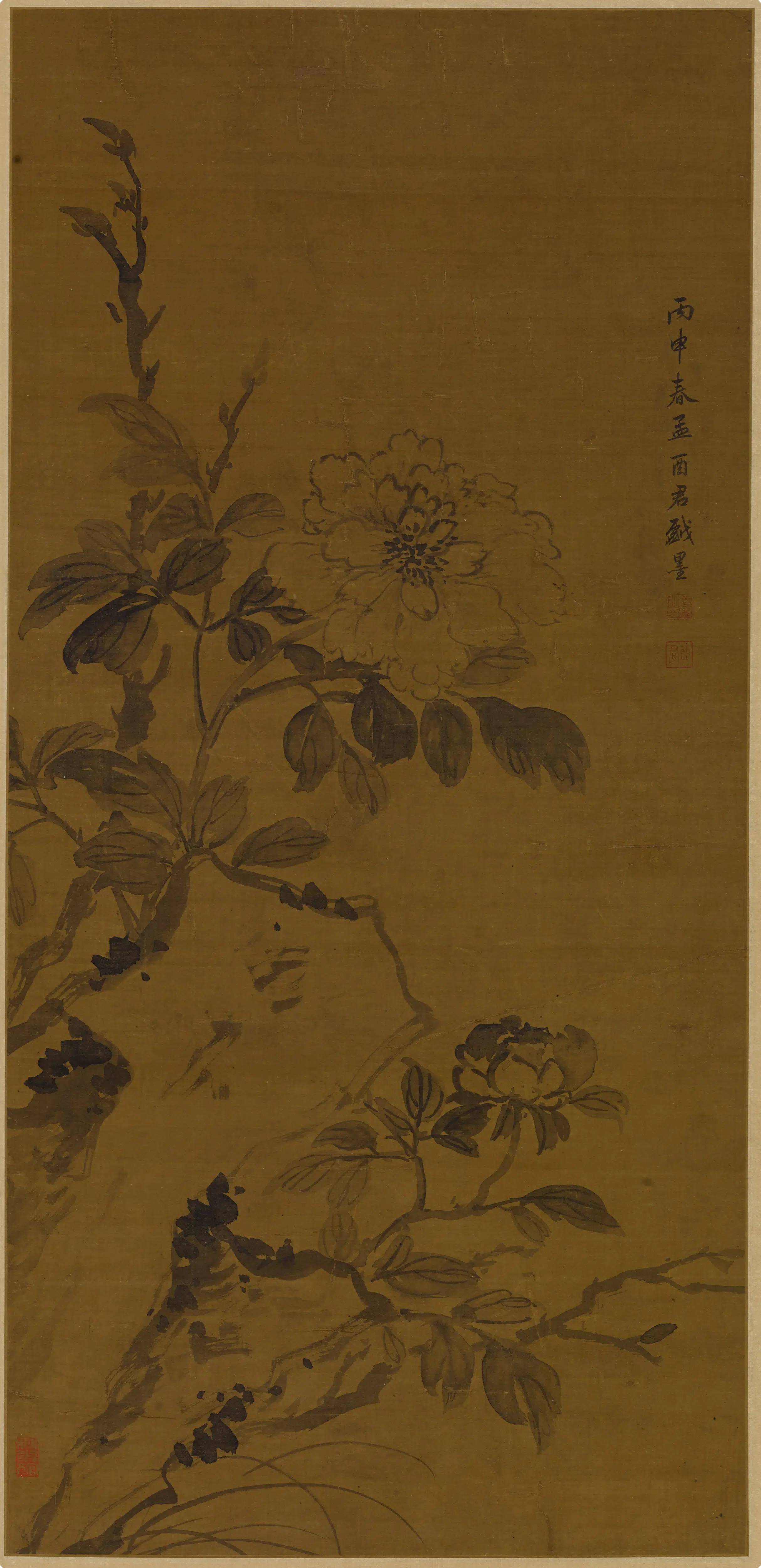 清代【蒋廷锡】《花卉图轴》