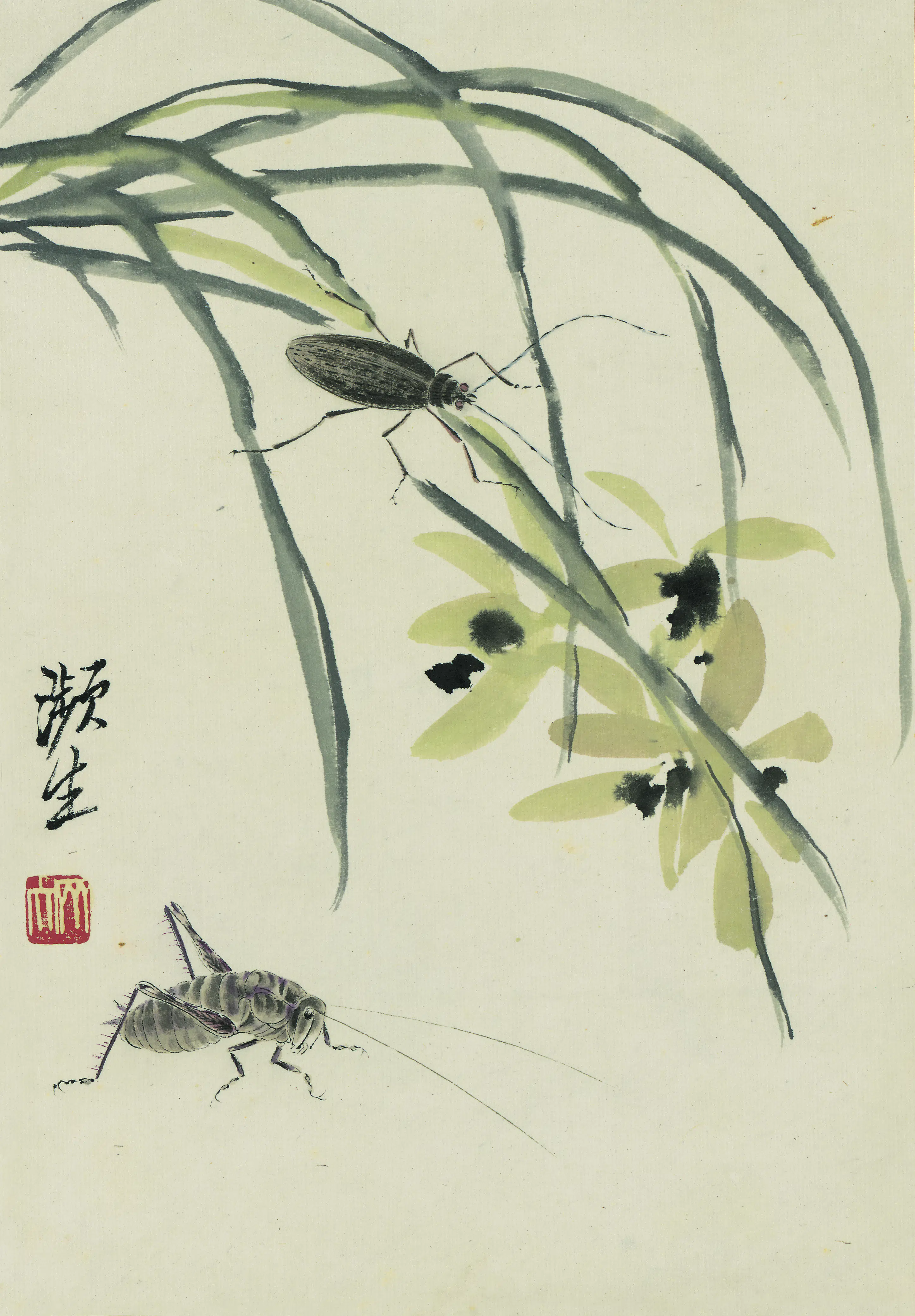 近现代【齐白石】《花卉虫草图册二十开》 第16张