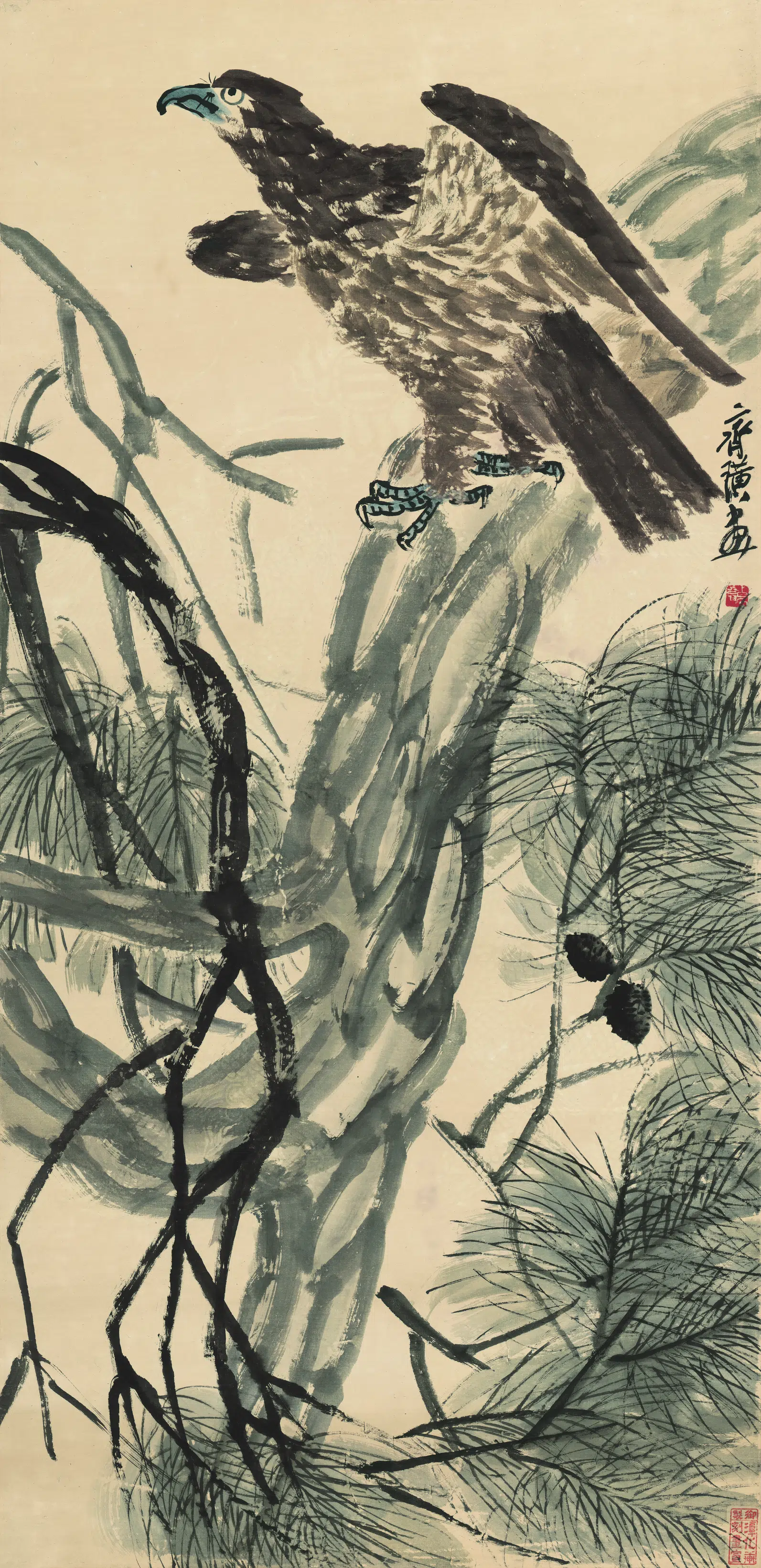 近现代【齐白石】《鹰》